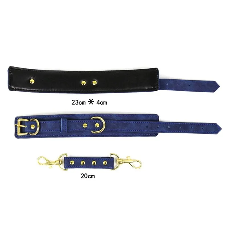 2109M      Midnight Blue Padded Supple Wrist Bondage Cuffs