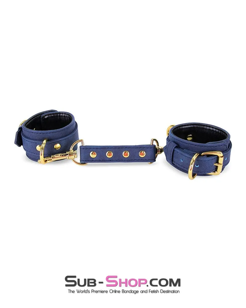 2109M      Midnight Blue Padded Supple Wrist Bondage Cuffs