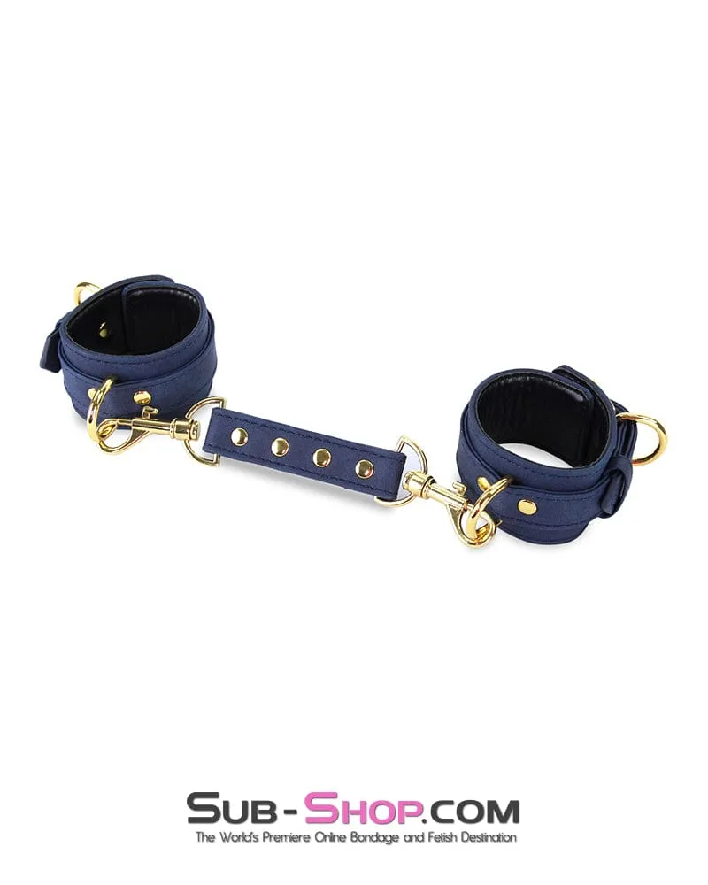 2109M      Midnight Blue Padded Supple Wrist Bondage Cuffs