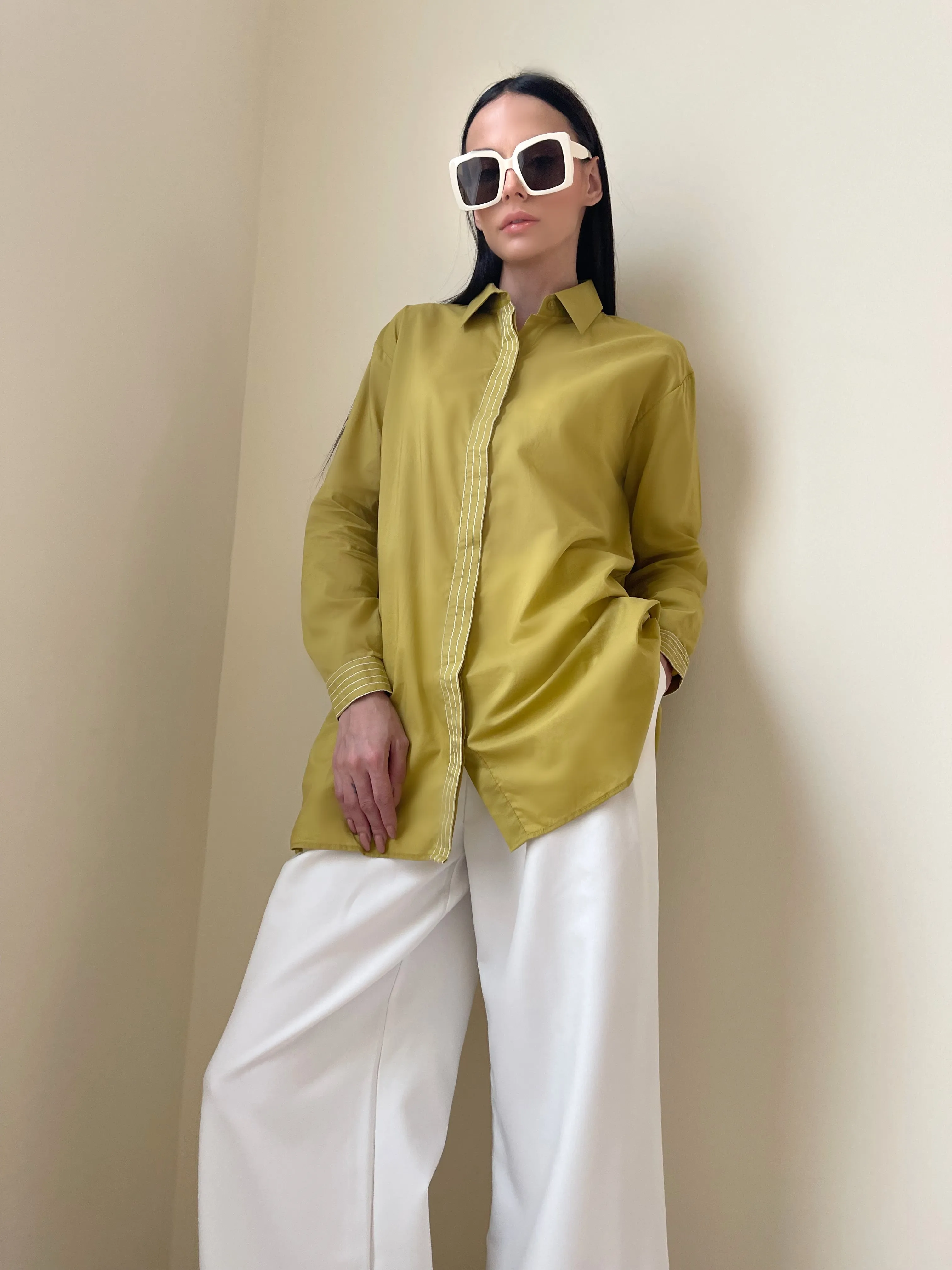 A-line Cotton Tunic with Stitch Detail