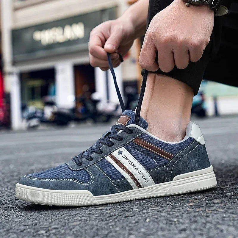 ADVBRIDGE  -  Men's Sneakers Low Top Comfortable Casual Shoes Breathable Denim Walking Shoe
