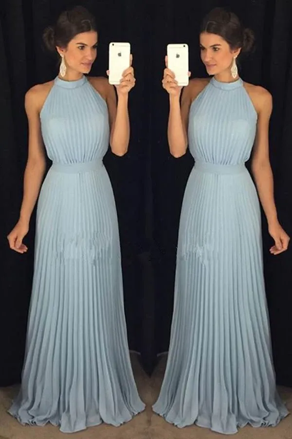 Anneprom Halter Gorgeous High Neck Long Floor-Length Prom Dresses APP0217