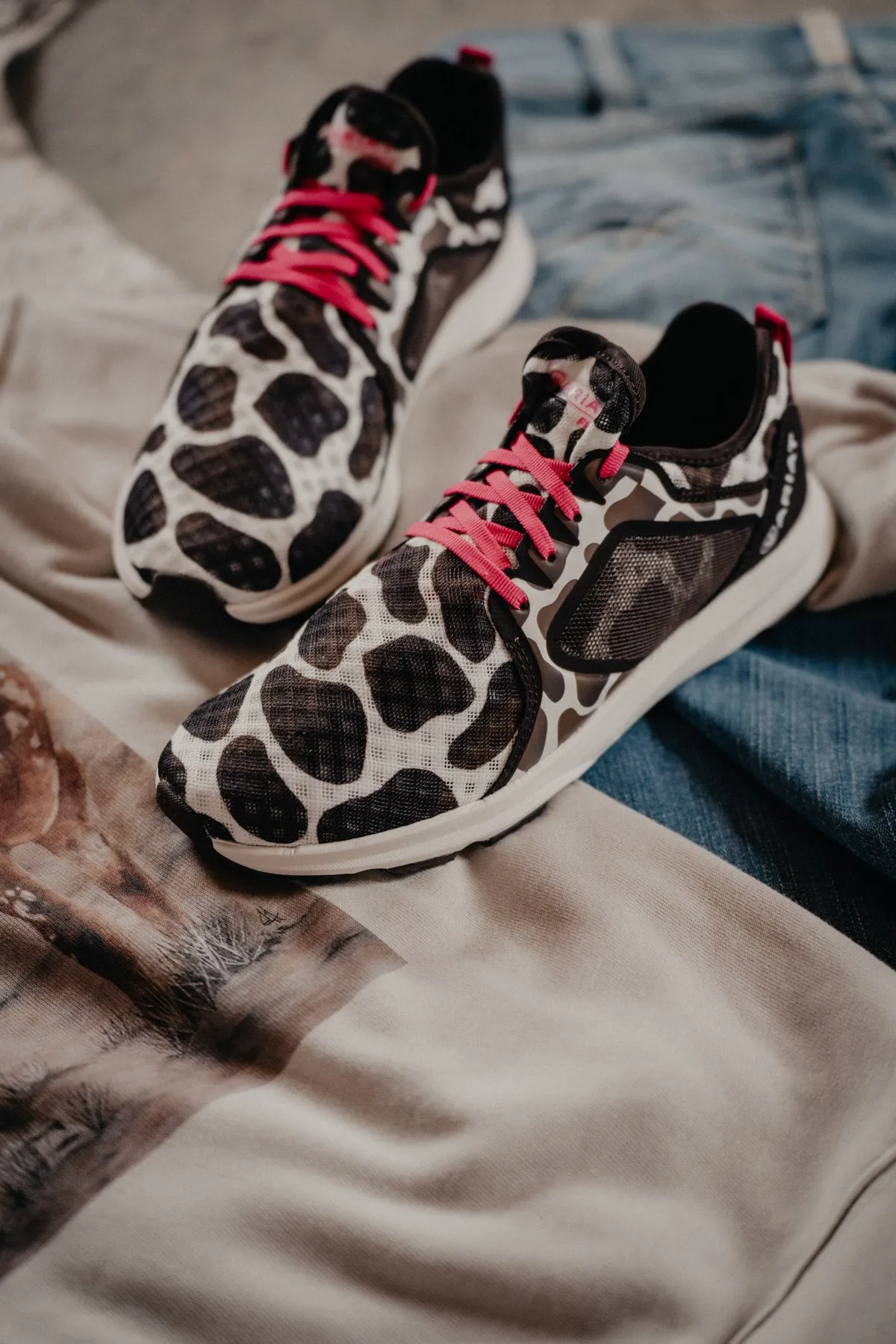 Ariat Cowprint Athletic Trainer Shoe (Sizes 6, 6.5, 7.5 ONLY)