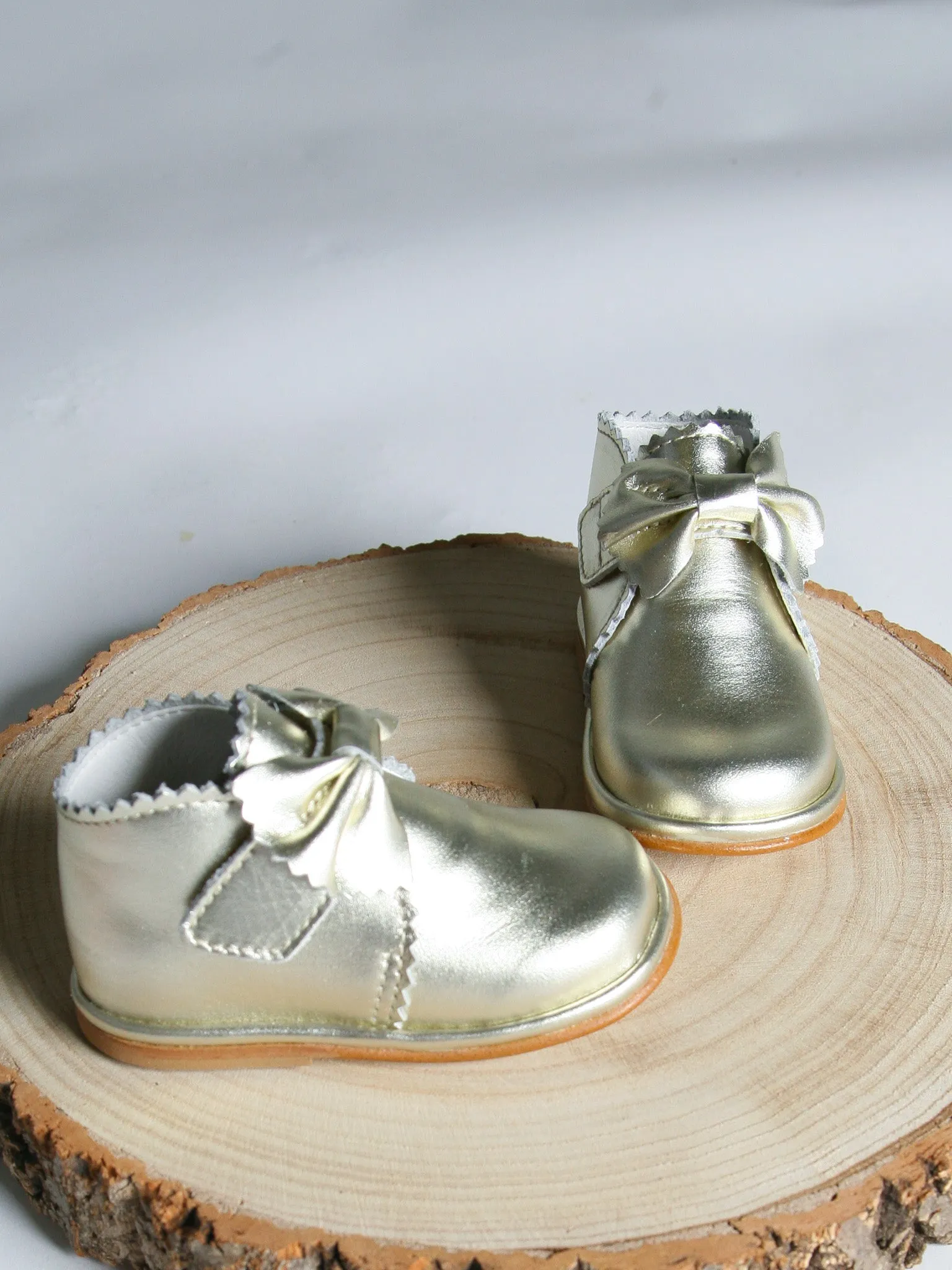Borboleta Gold 'Sharon' Leather Bow Boot