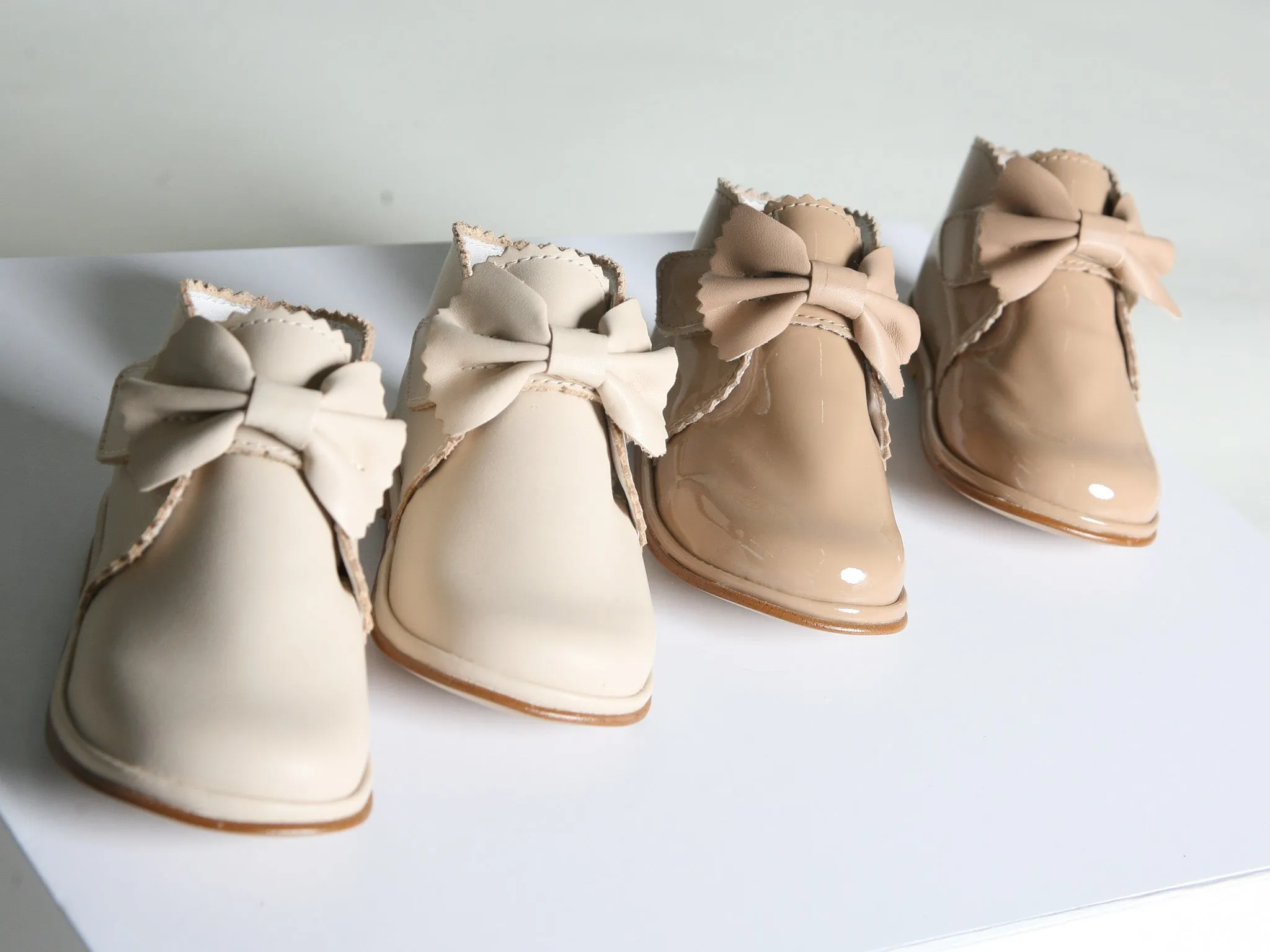 Borboleta Nude 'Sharon' Leather Bow Boot