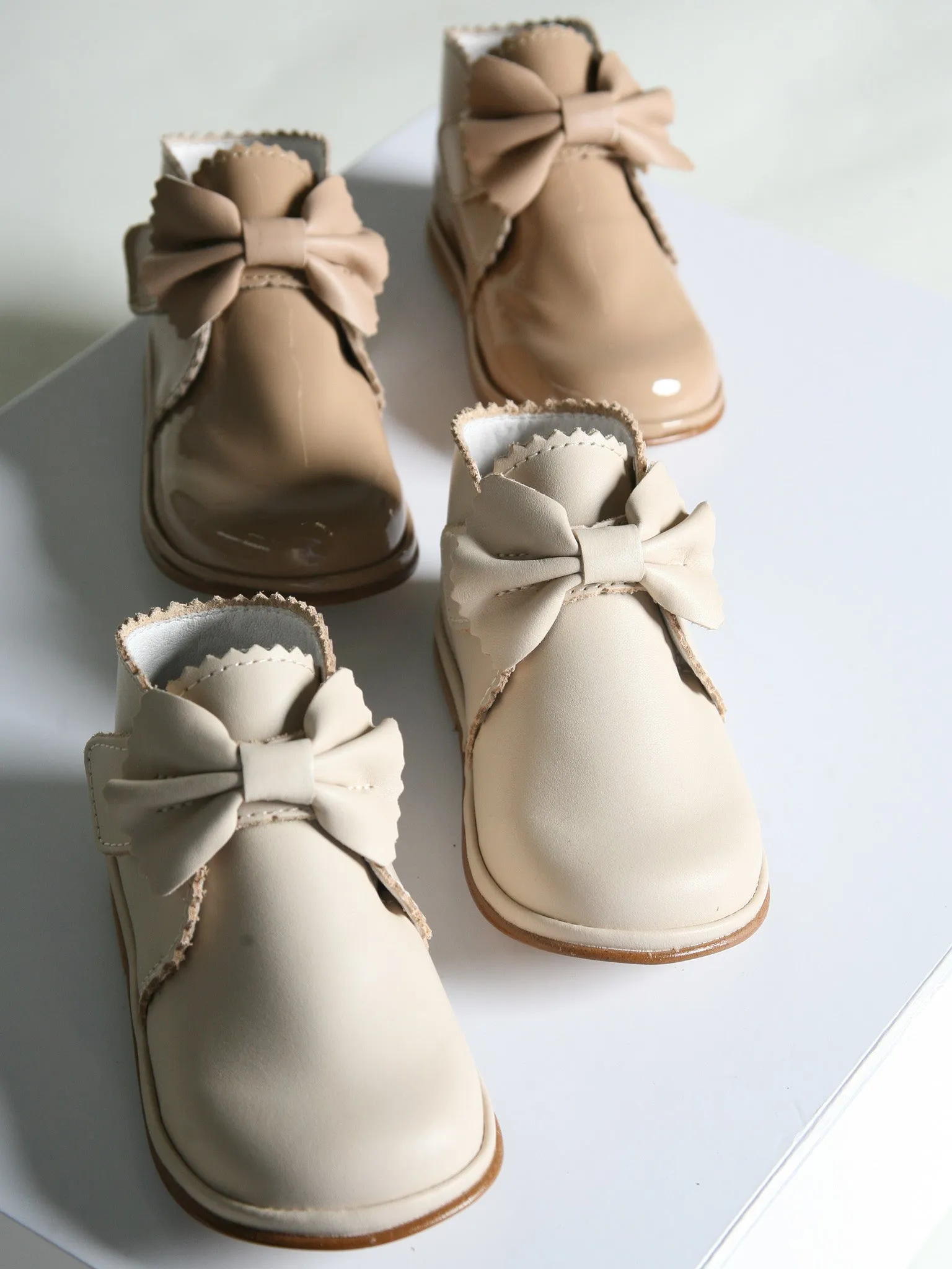Borboleta Nude 'Sharon' Leather Bow Boot