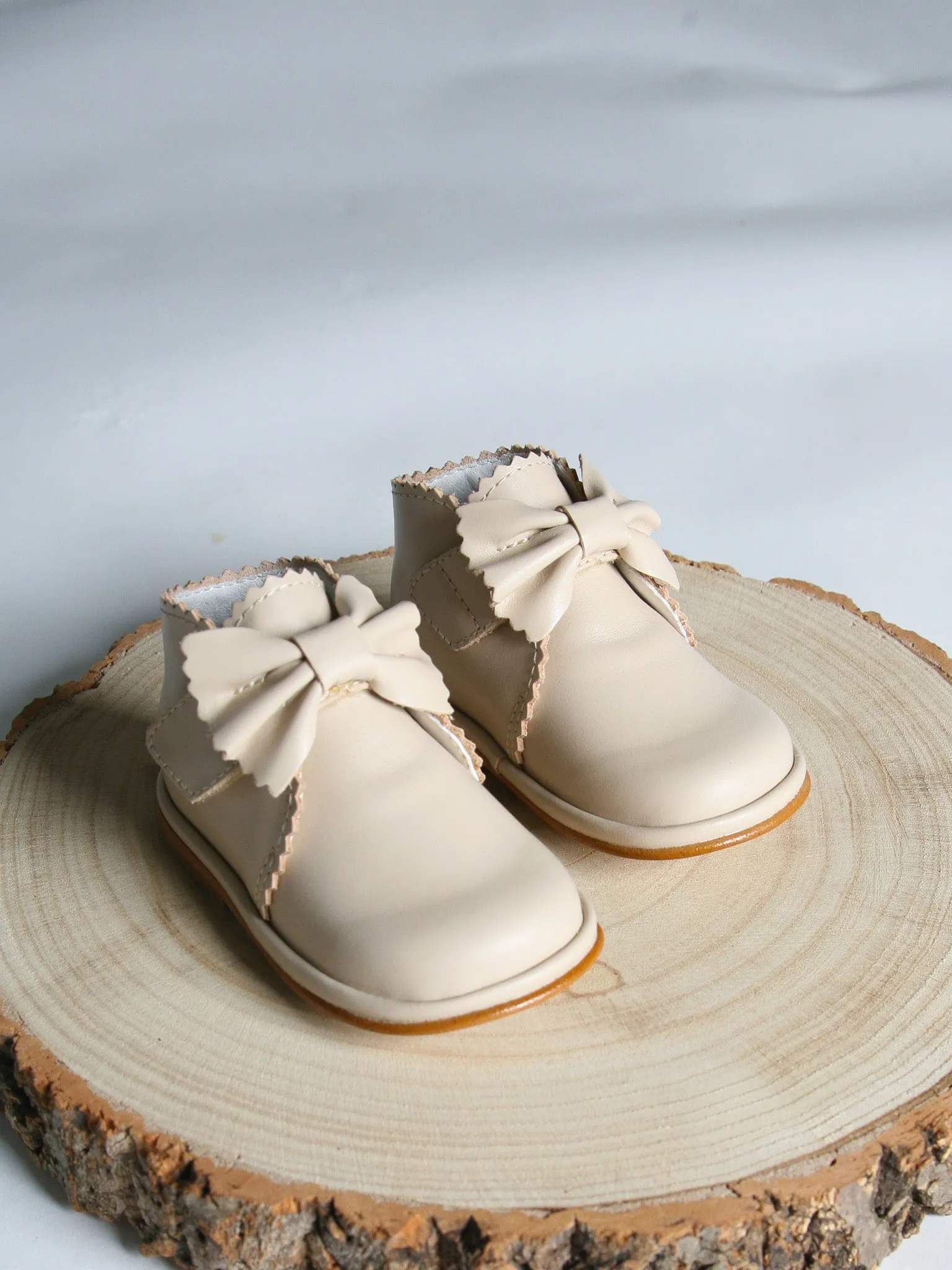 Borboleta Nude 'Sharon' Leather Bow Boot