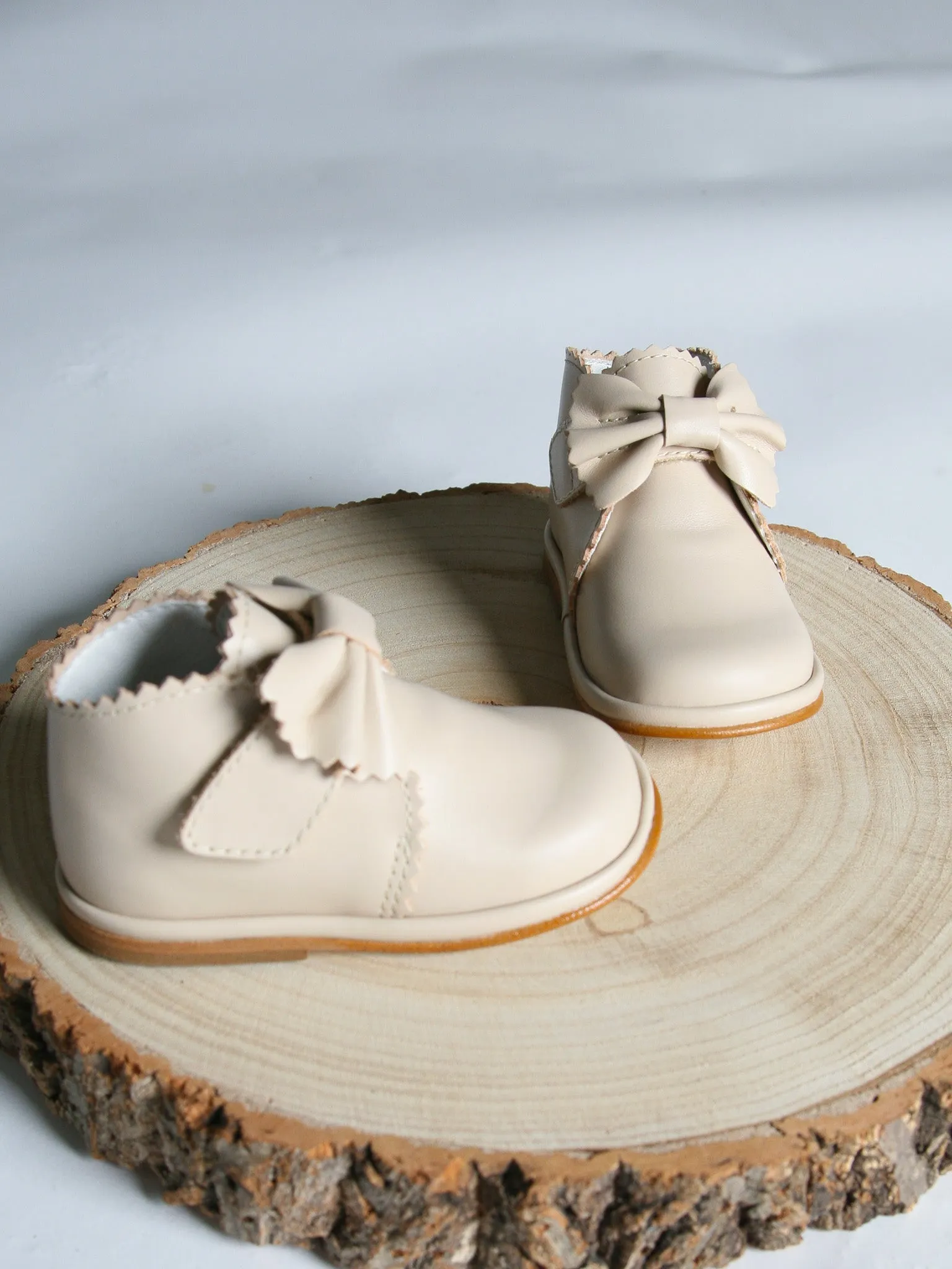 Borboleta Nude 'Sharon' Leather Bow Boot