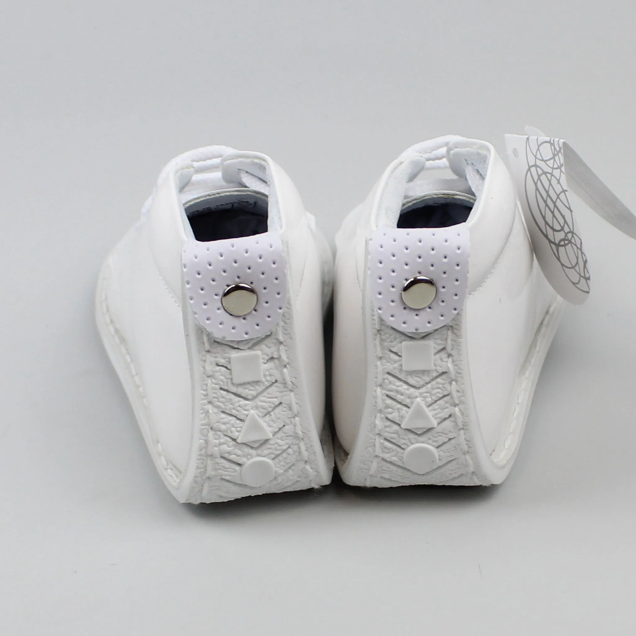 Boys First Walker Shoes - Hard Sole White Patent Leather - Pex Dillon