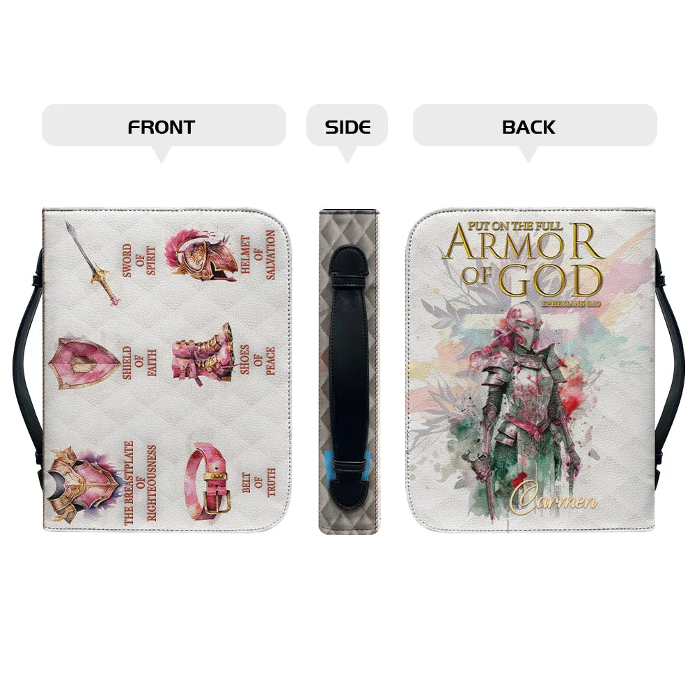 Christianartbag Bible Cover - Put On The Full Armor Of God Bible Cover - Personalized Bible Cover - Warrior Women Bible Cover - Christian Gifts - CAB01051123.