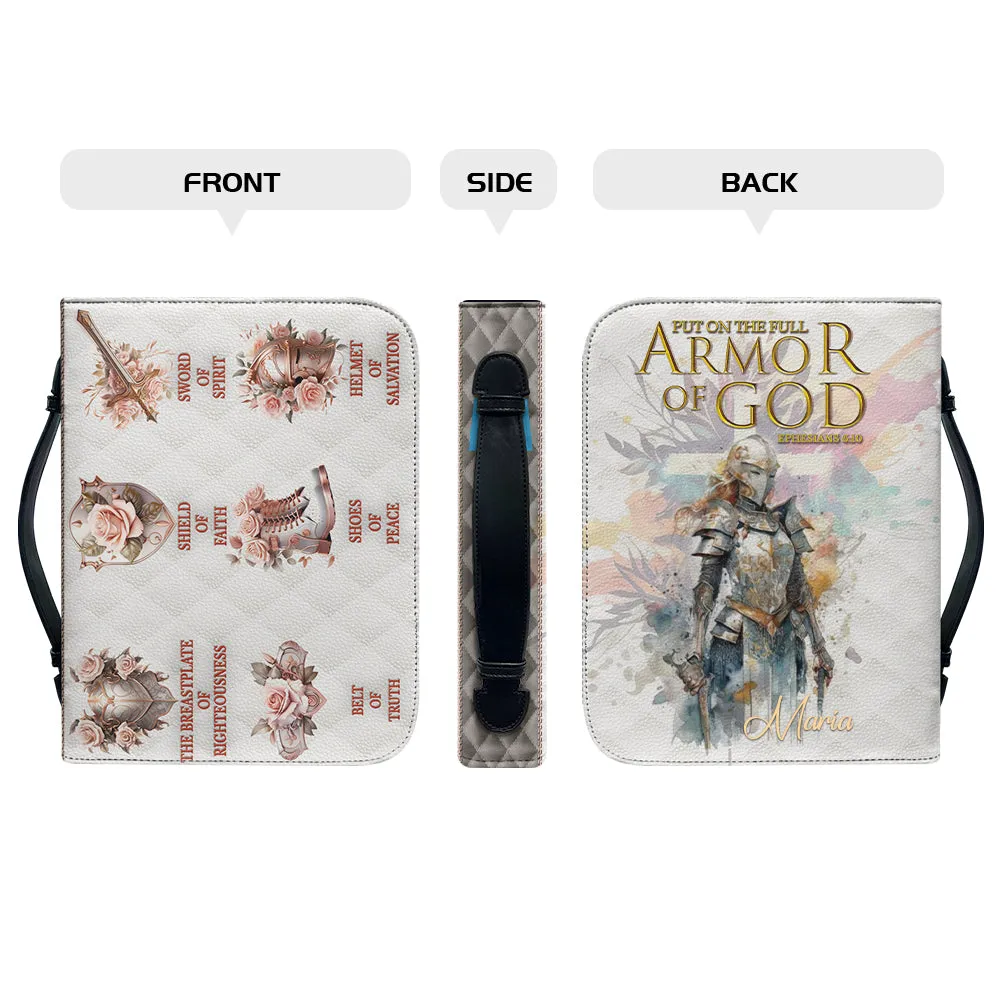 Christianartbag Bible Cover - Put On The Full Armor Of God Bible Cover - Personalized Bible Cover - Warrior Women Bible Cover - Christian Gifts - CAB01051123.
