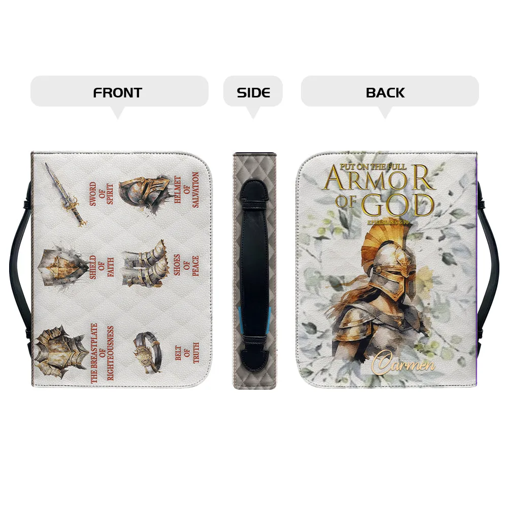 Christianartbag Bible Cover - Put On The Full Armor Of God Bible Cover - Personalized Bible Cover - Warrior Women Bible Cover - Christian Gifts - CAB01051123.