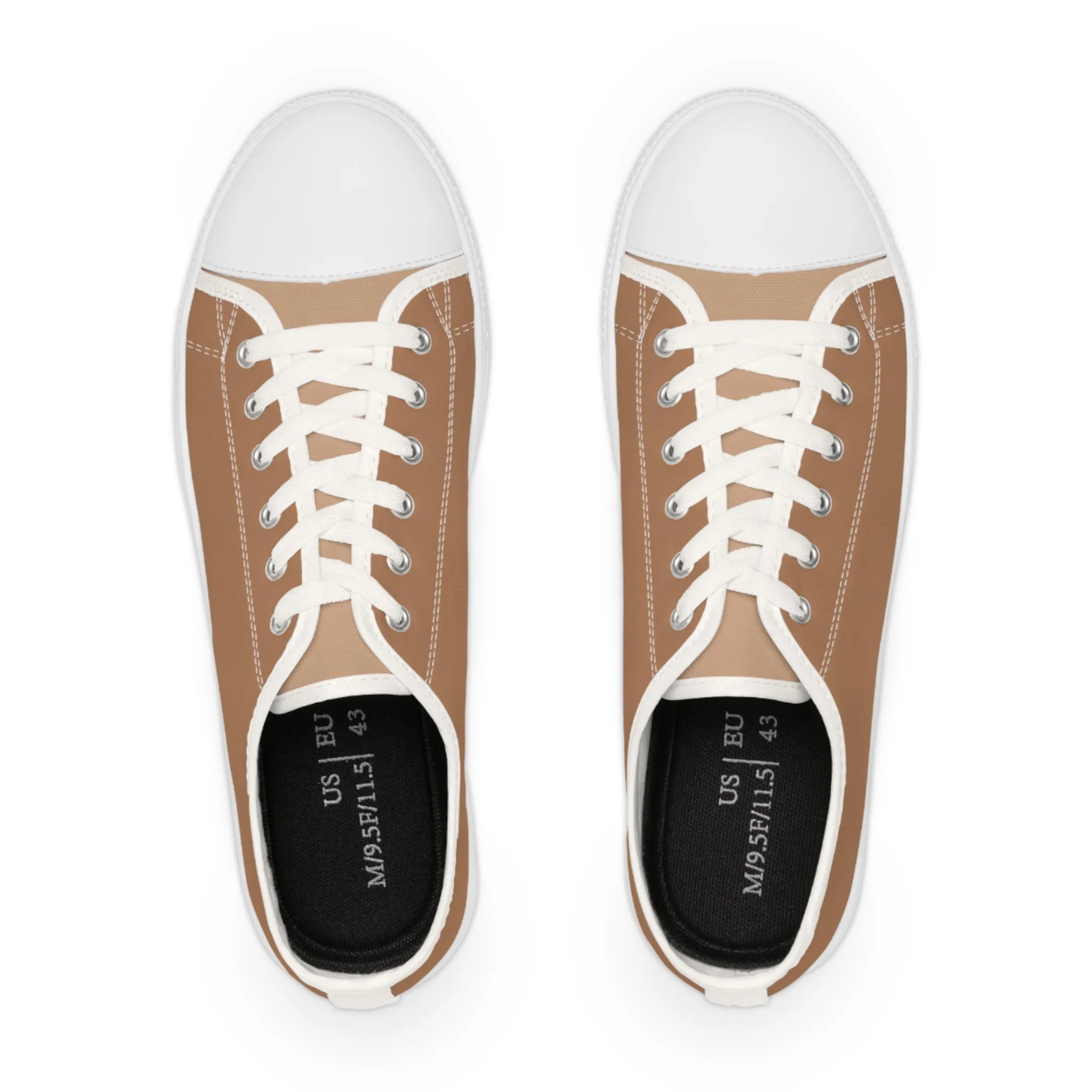 Cocoa Classic Men's Two-Tone Low Top Sneakers - Step Into Sophistication – Where Chocolate Hues Meet Modern Design!