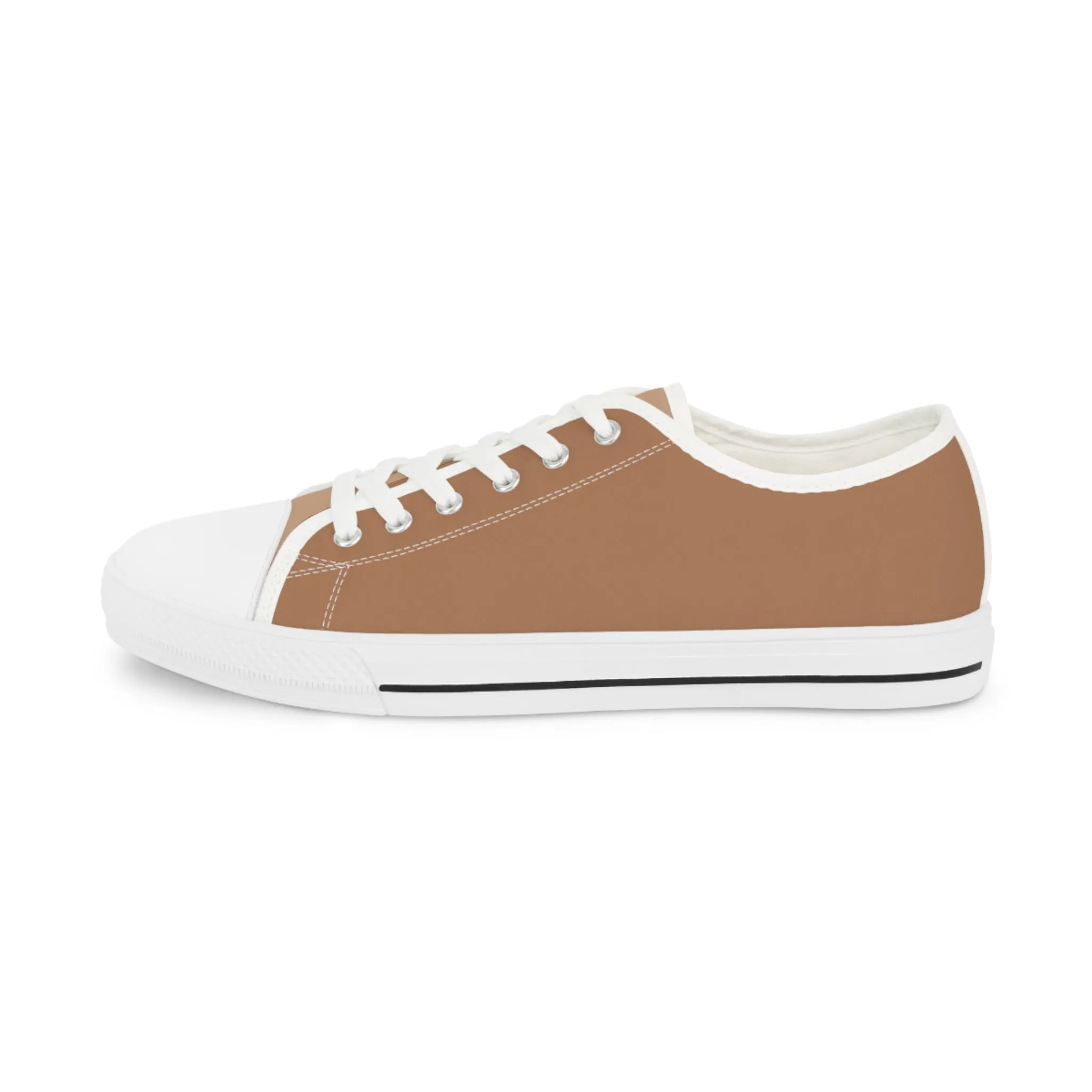 Cocoa Classic Men's Two-Tone Low Top Sneakers - Step Into Sophistication – Where Chocolate Hues Meet Modern Design!