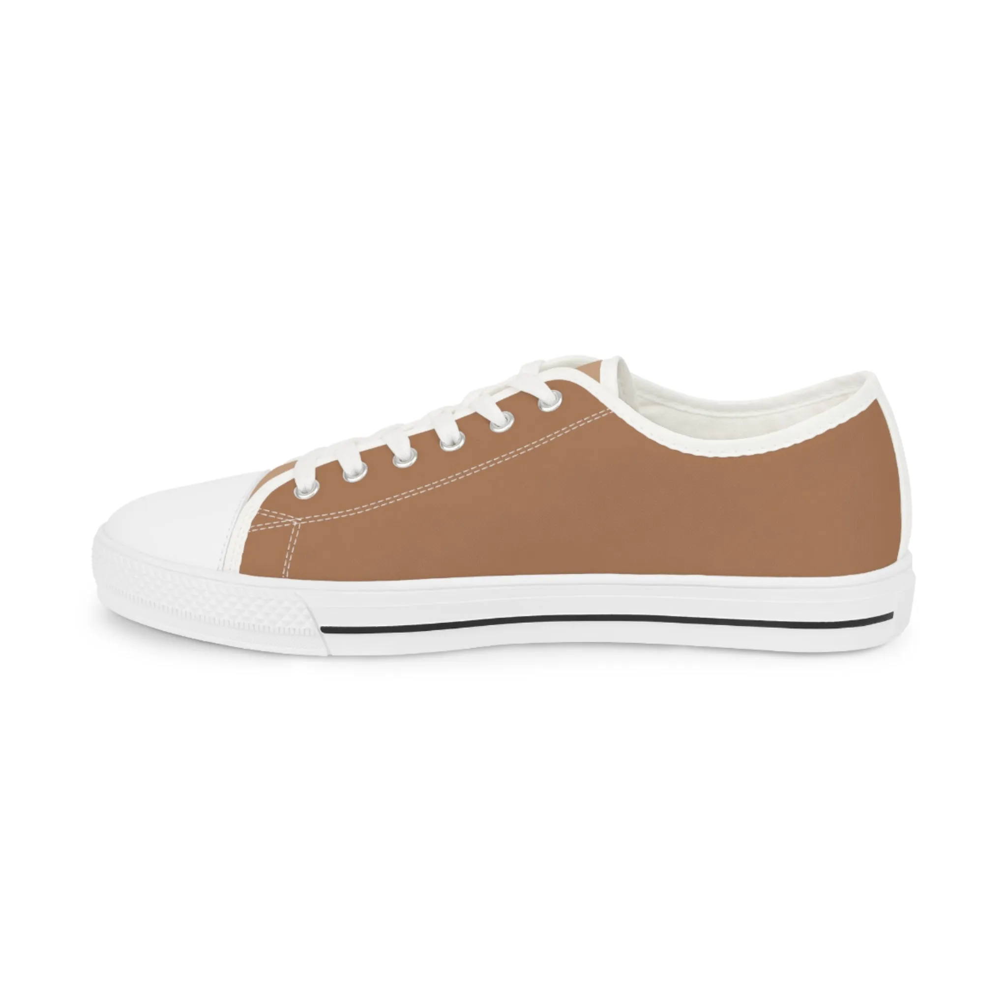Cocoa Classic Men's Two-Tone Low Top Sneakers - Step Into Sophistication – Where Chocolate Hues Meet Modern Design!