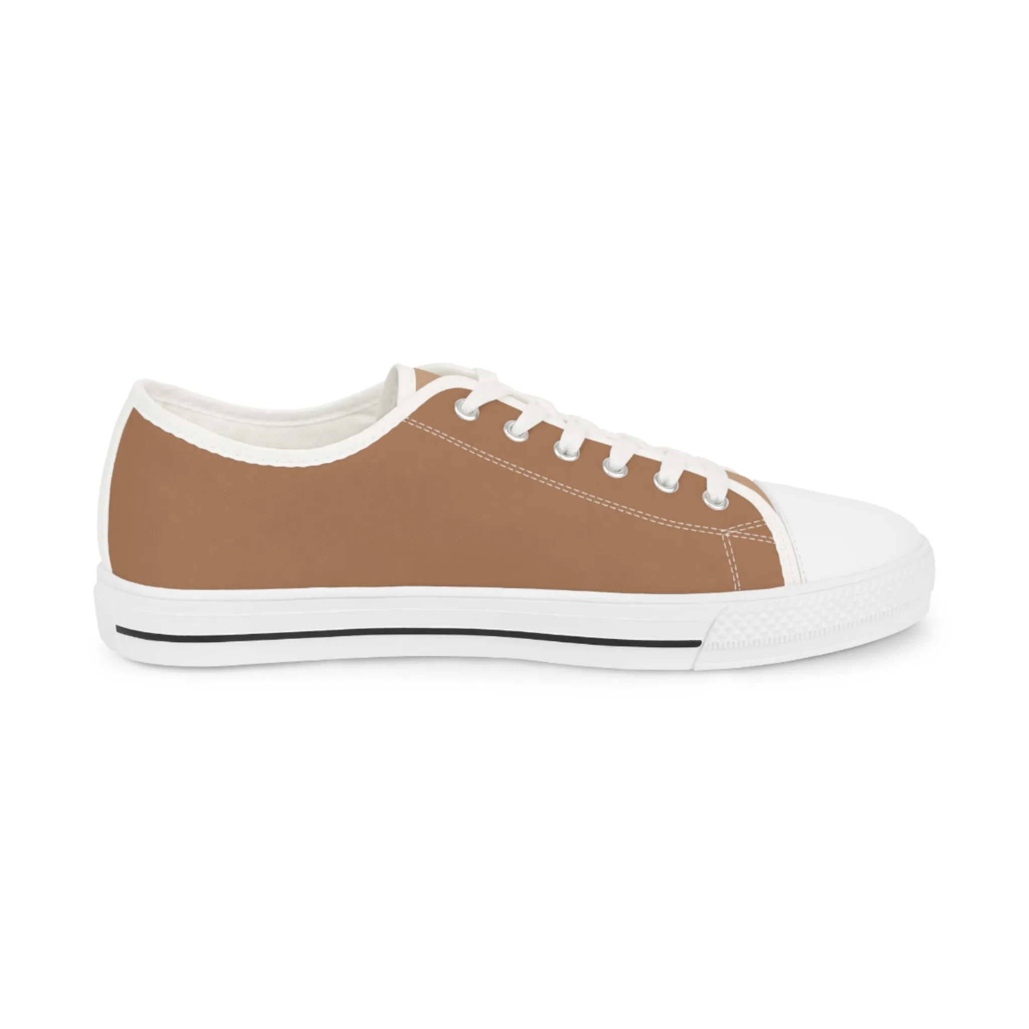 Cocoa Classic Men's Two-Tone Low Top Sneakers - Step Into Sophistication – Where Chocolate Hues Meet Modern Design!