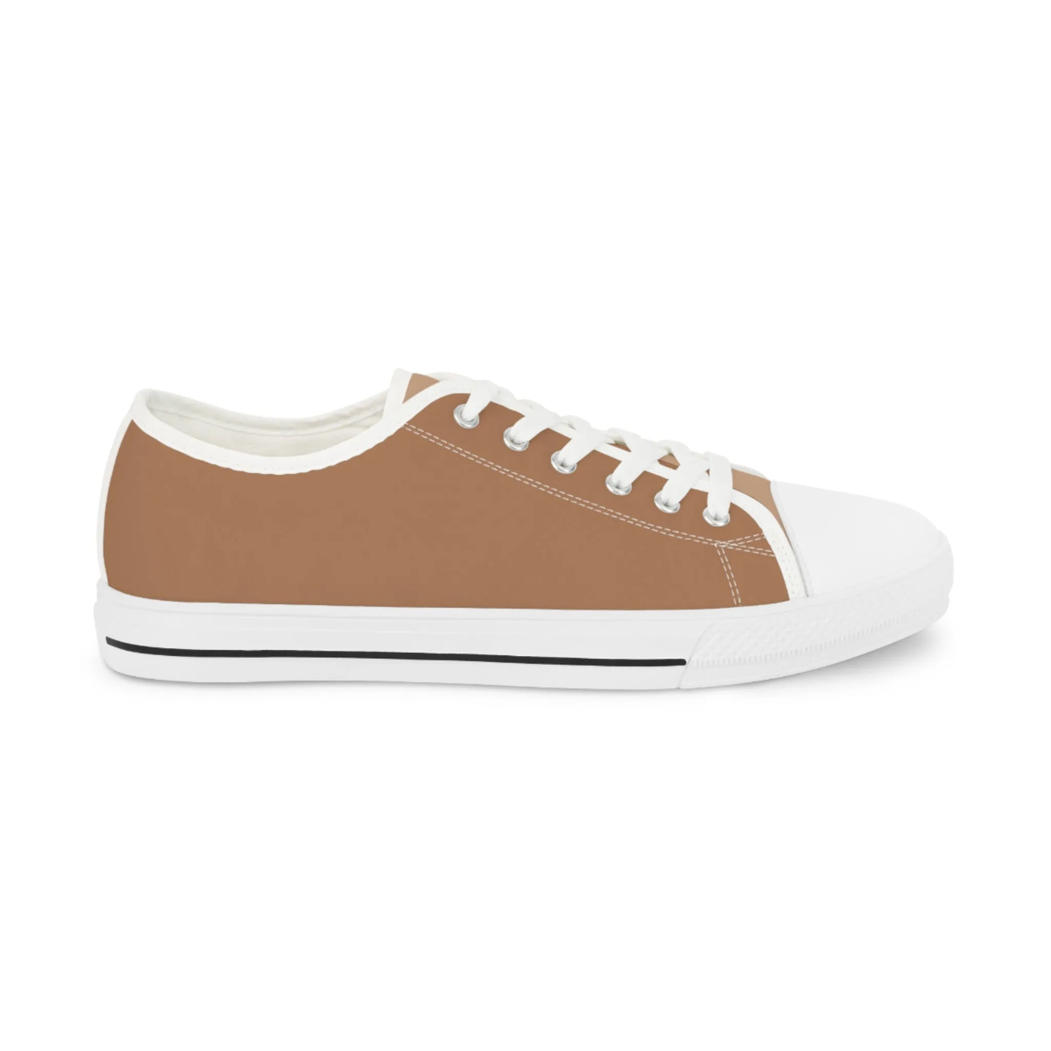 Cocoa Classic Men's Two-Tone Low Top Sneakers - Step Into Sophistication – Where Chocolate Hues Meet Modern Design!
