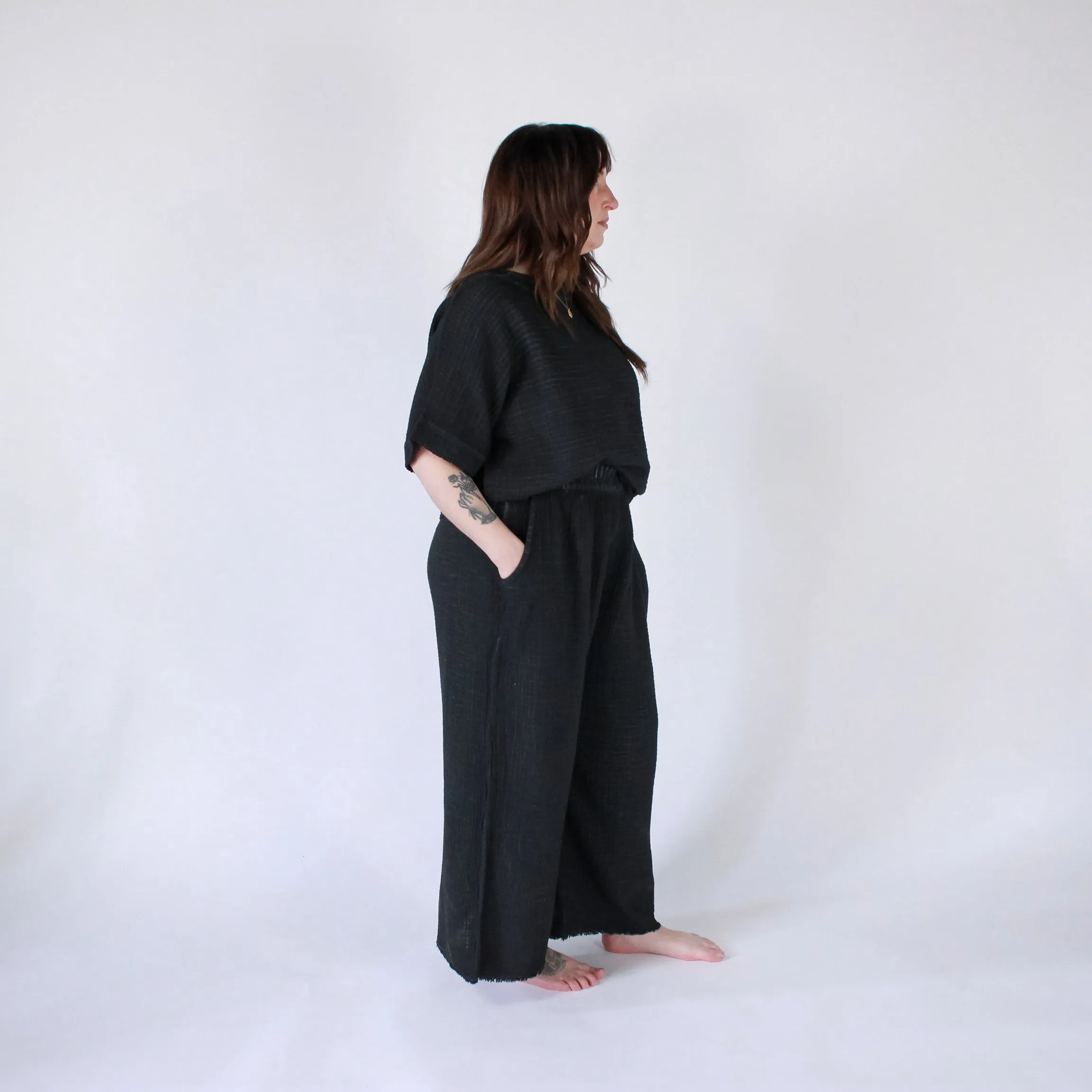 Crinkle Palazzo Pants