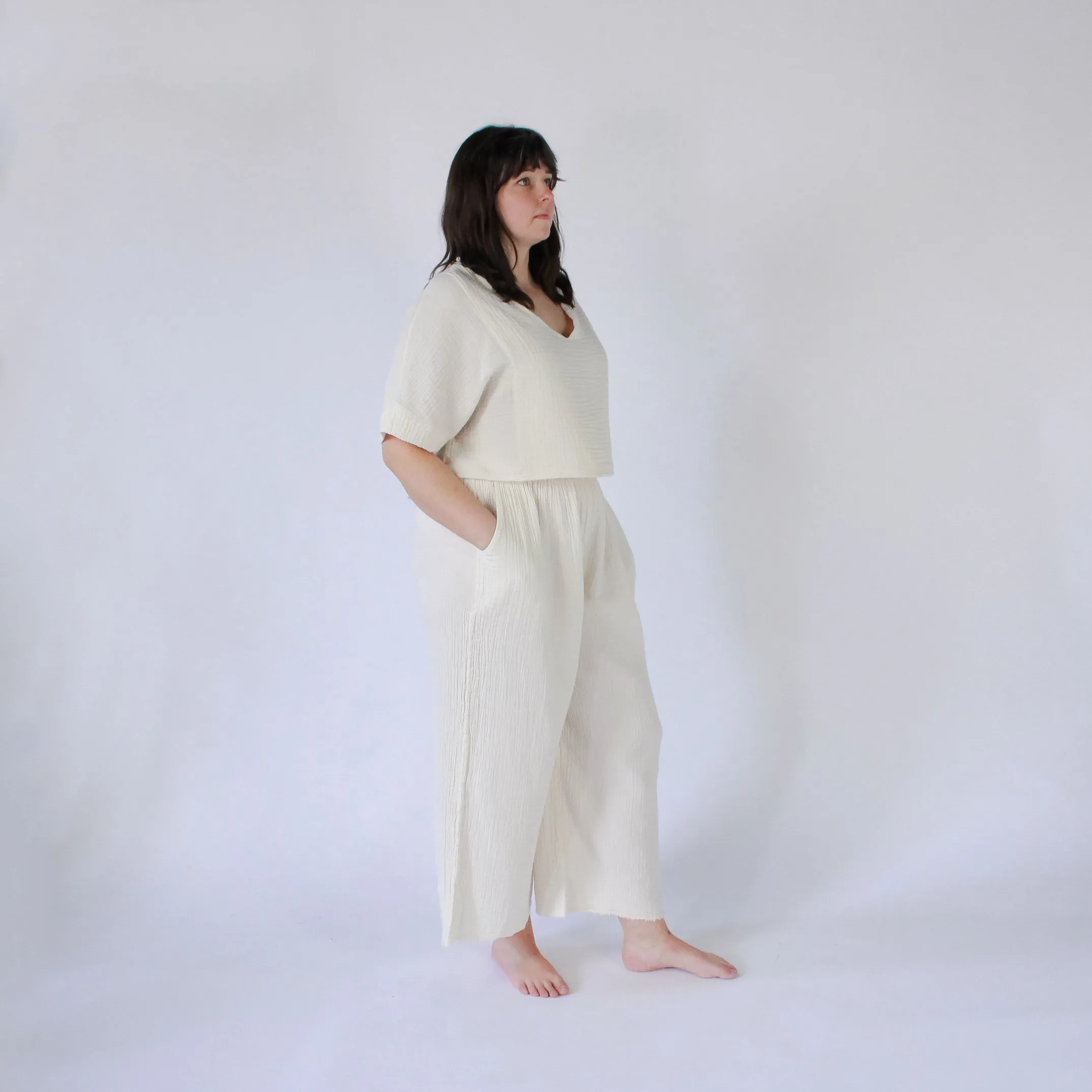 Crinkle Palazzo Pants