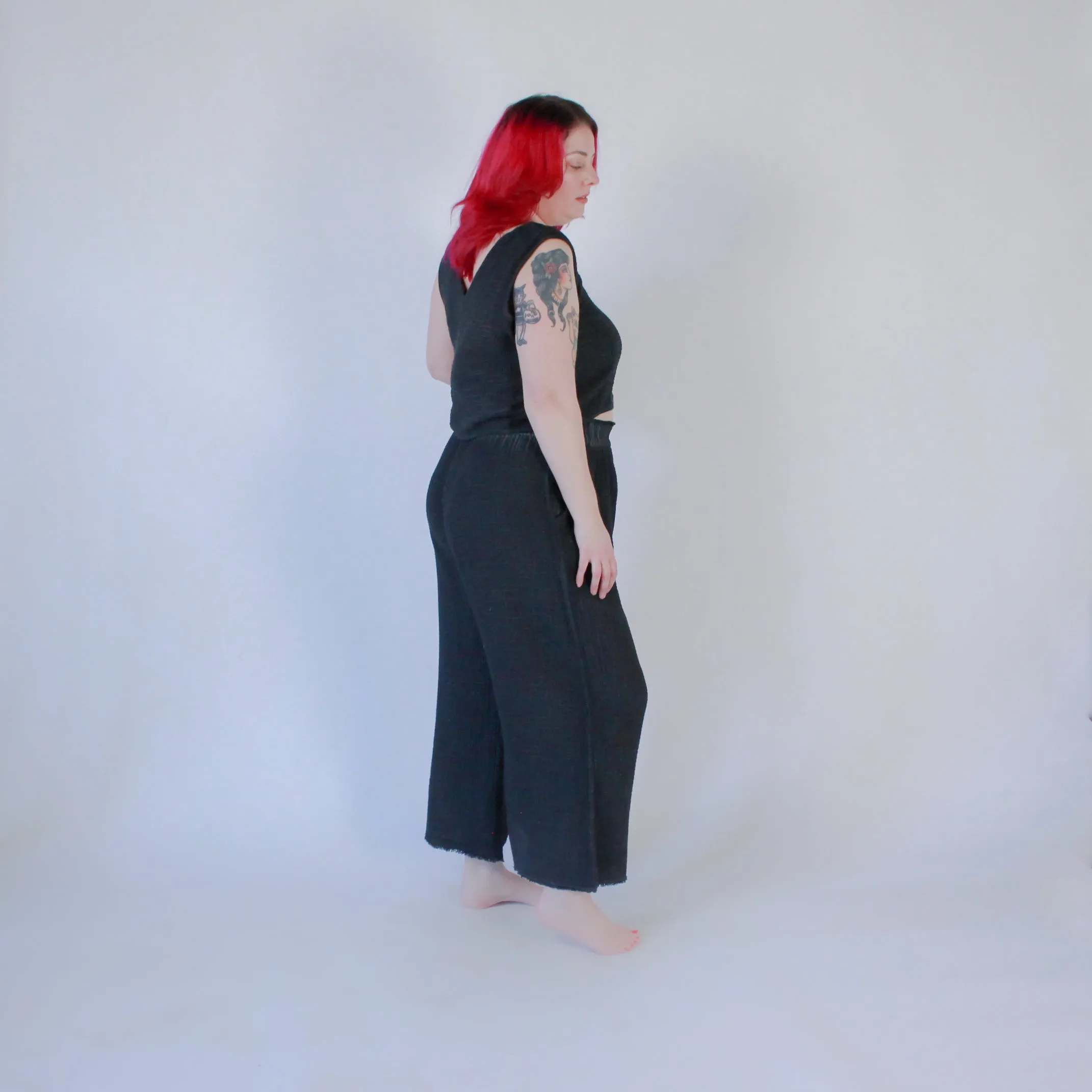 Crinkle Palazzo Pants