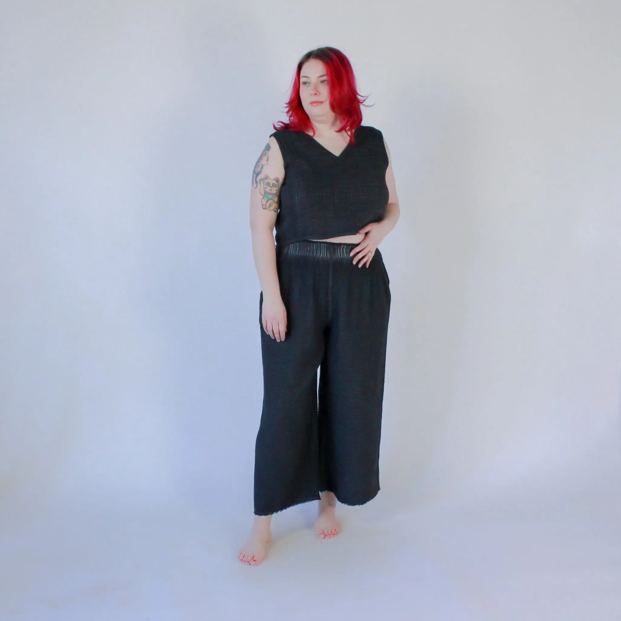 Crinkle Palazzo Pants