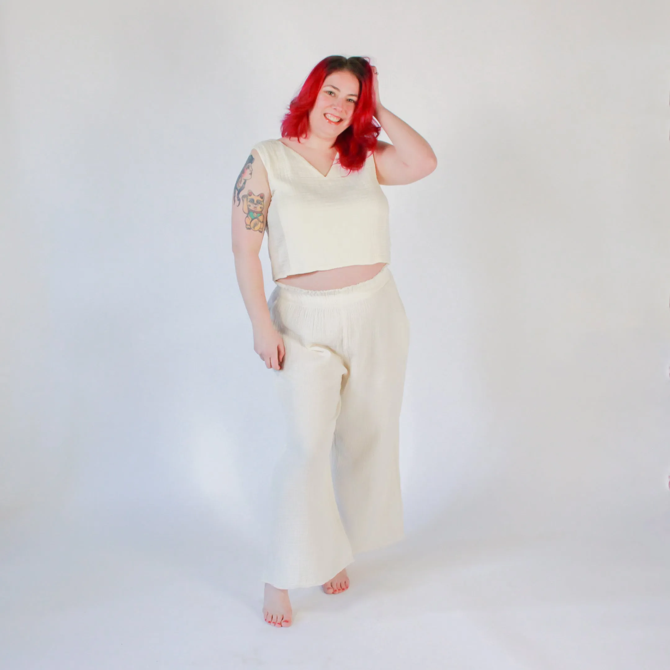 Crinkle Palazzo Pants