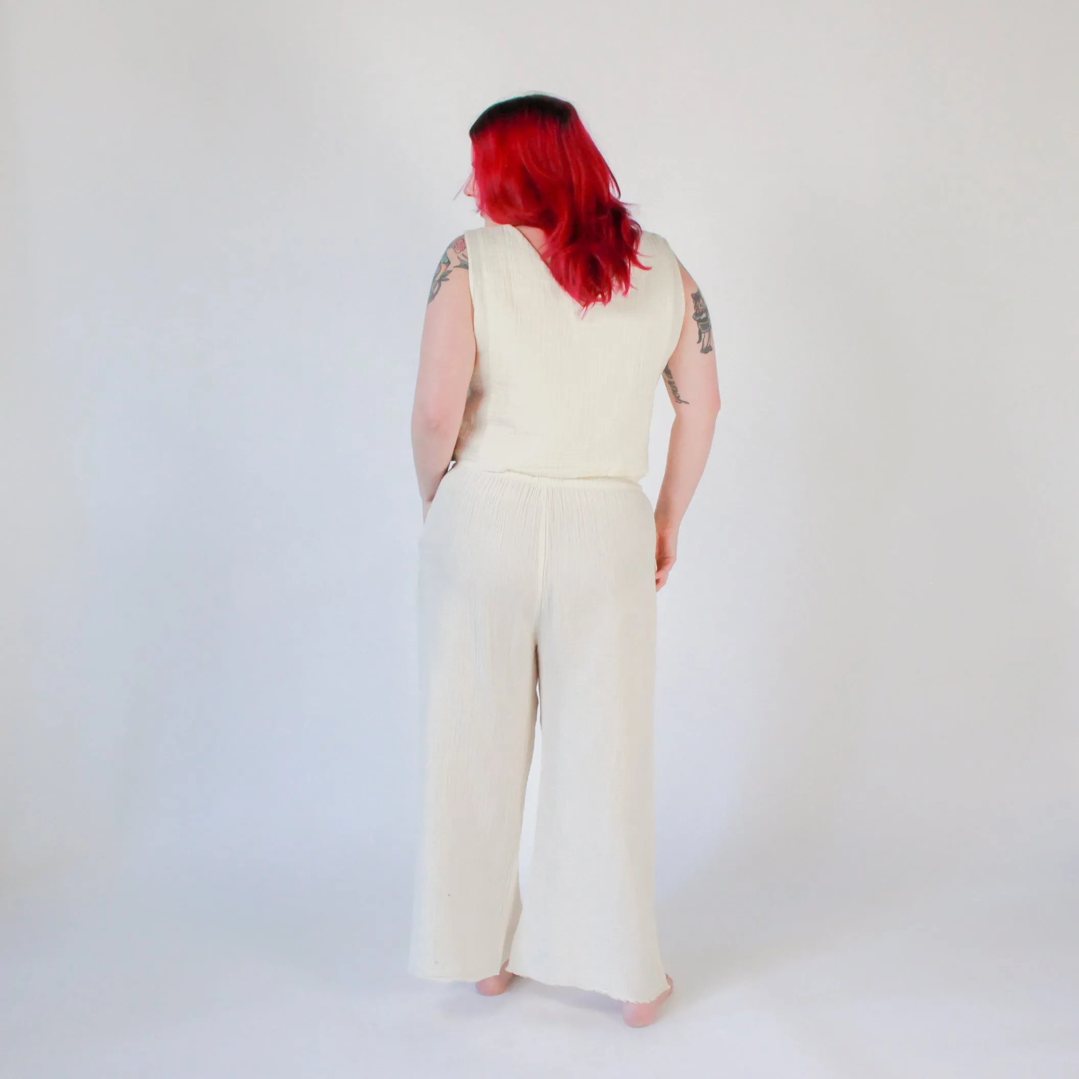 Crinkle Palazzo Pants