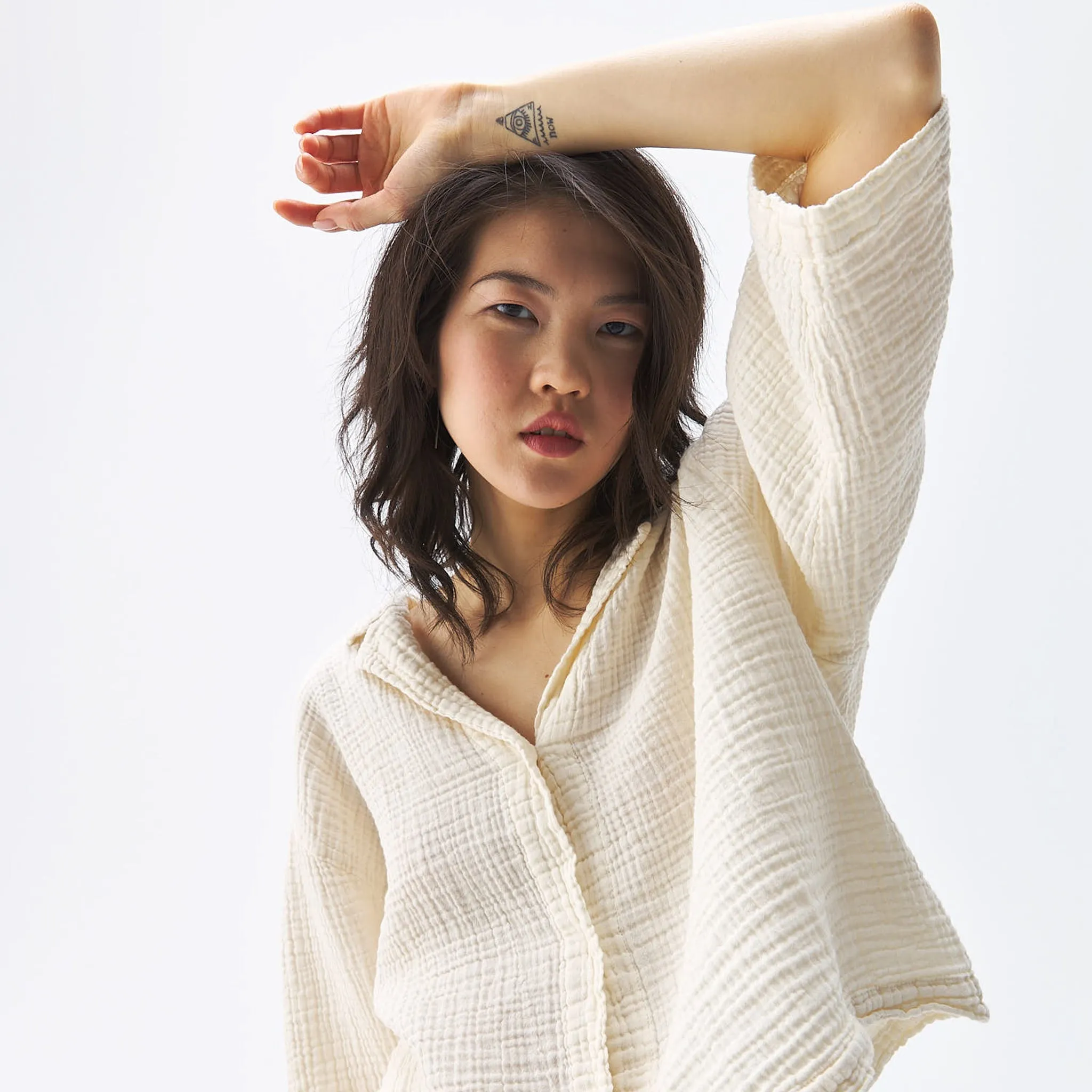Crinkle Shirt Blouse