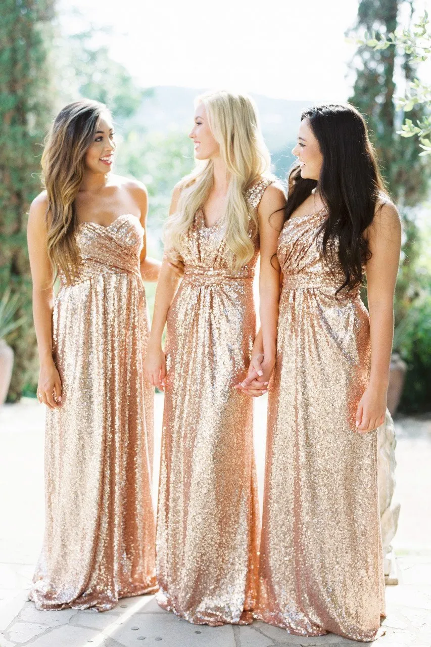 Custom Cheap Sparkly Sequin Mismatched Bridesmaid Dresses,  PD0457
