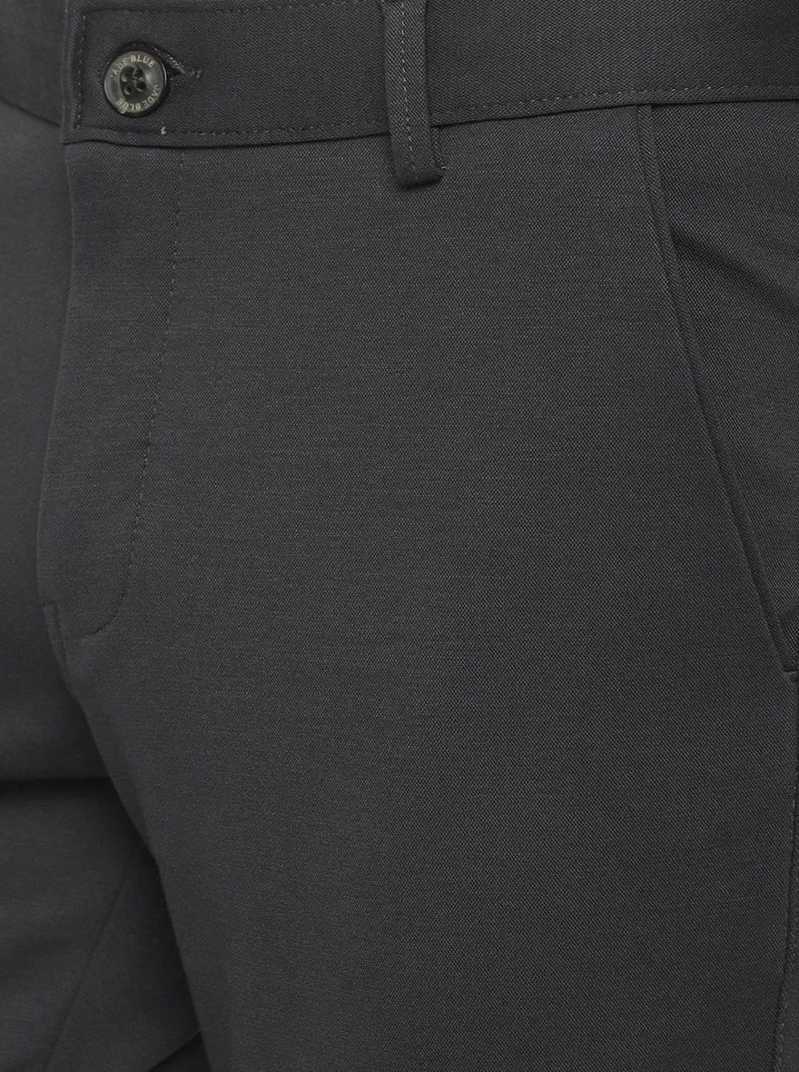 Dark Grey Solid Venice Fit Casual Trouser | JadeBlue