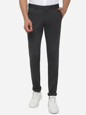 Dark Grey Solid Venice Fit Casual Trouser | JadeBlue