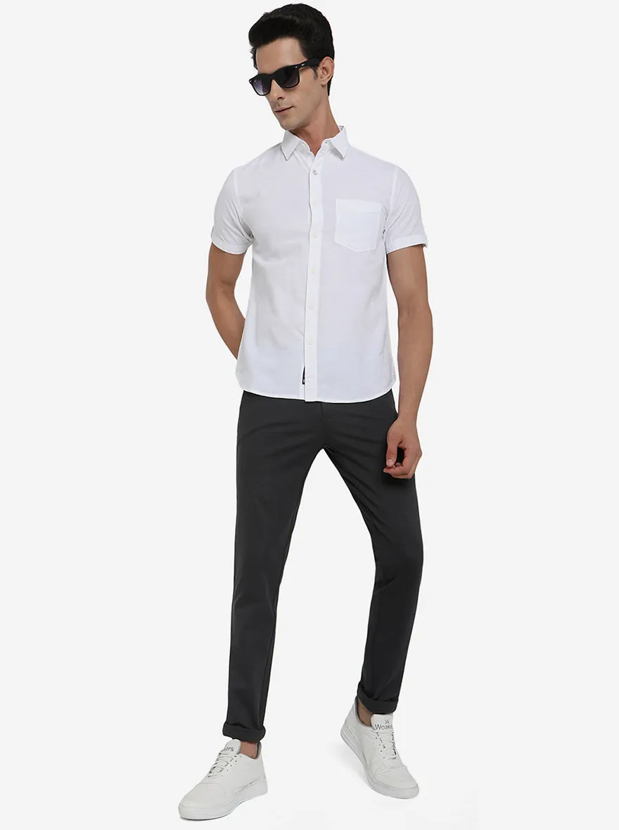 Dark Grey Solid Venice Fit Casual Trouser | JadeBlue