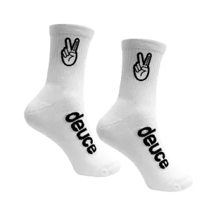 DEUCE MID SOCKS | White
