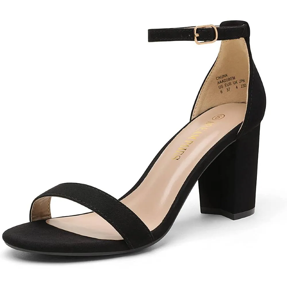 DREAM PAIRS Women's Chunk Low Heel Pump Sandals | Multiple Colors and Sizes