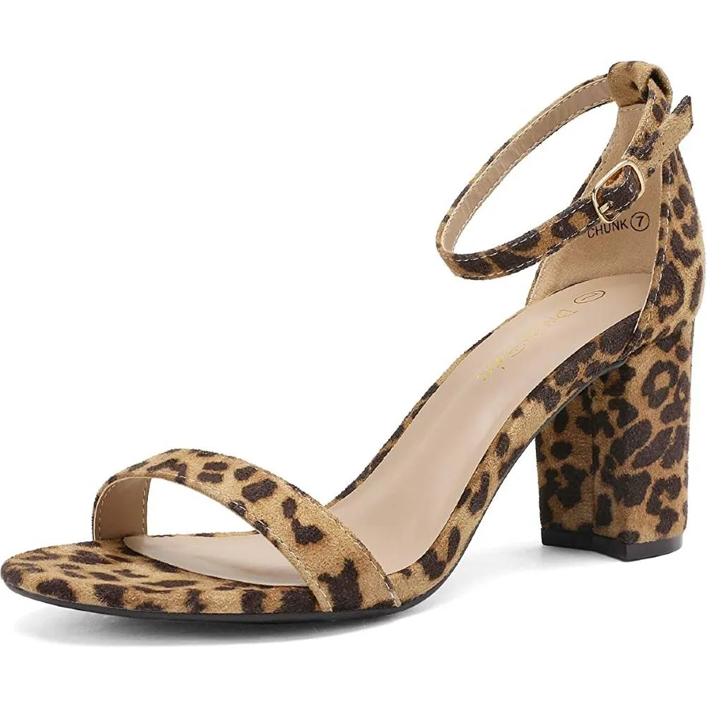 DREAM PAIRS Women's Chunk Low Heel Pump Sandals | Multiple Colors and Sizes