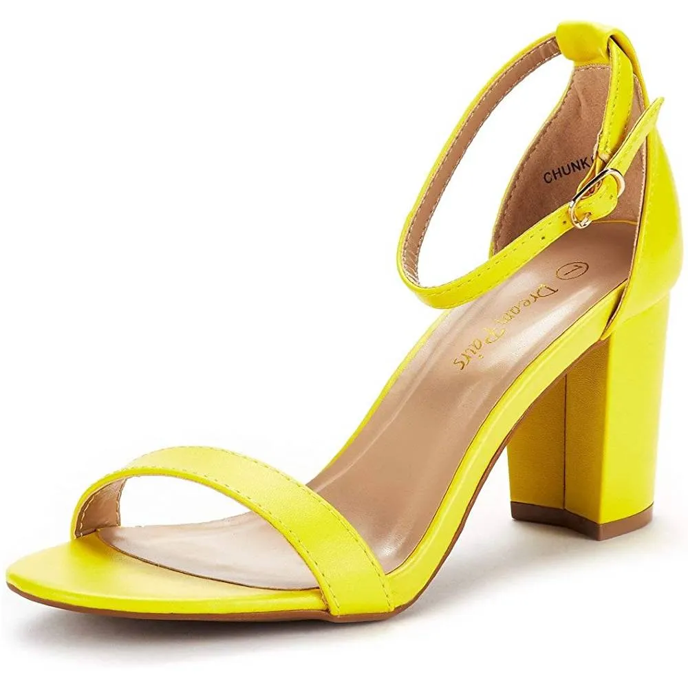 DREAM PAIRS Women's Chunk Low Heel Pump Sandals | Multiple Colors and Sizes