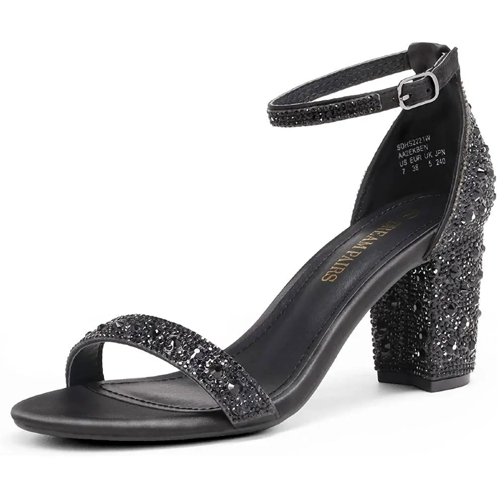 DREAM PAIRS Women's Chunk Low Heel Pump Sandals | Multiple Colors and Sizes