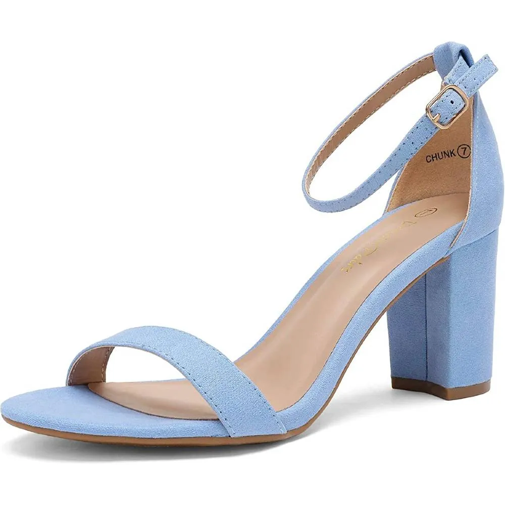 DREAM PAIRS Women's Chunk Low Heel Pump Sandals | Multiple Colors and Sizes