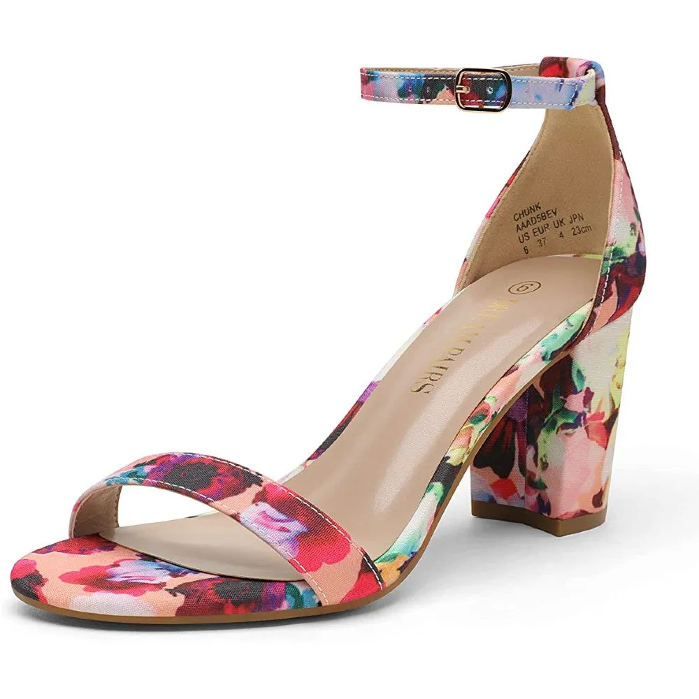 DREAM PAIRS Women's Chunk Low Heel Pump Sandals | Multiple Colors and Sizes