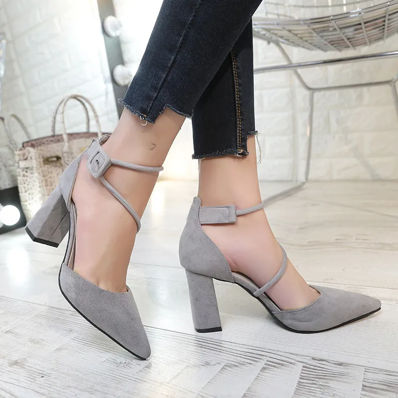 European Suede High Heel Sandals