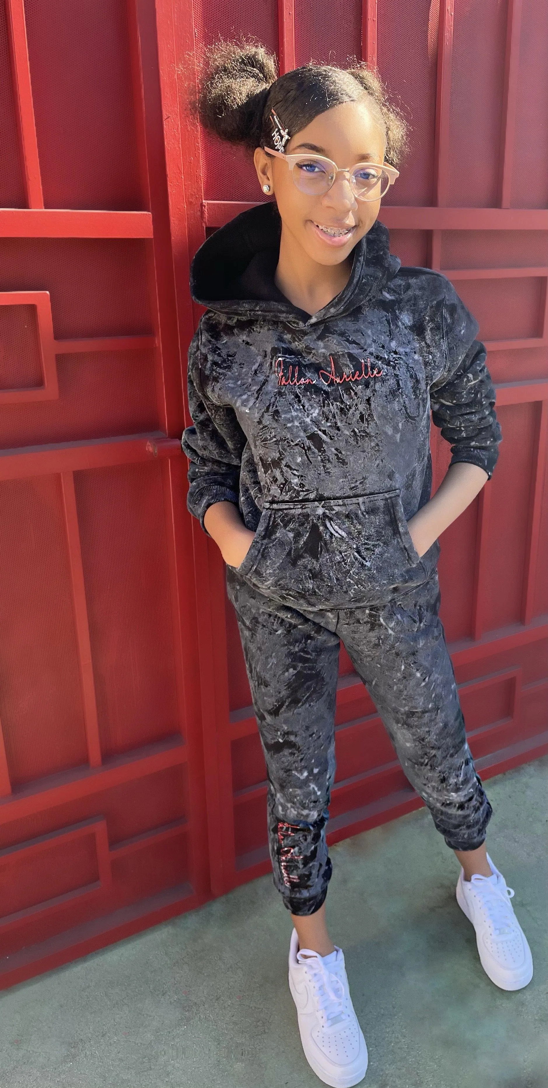 Fallon Aurielle Kids & Unisex Adults Signature Cement Jogging Set