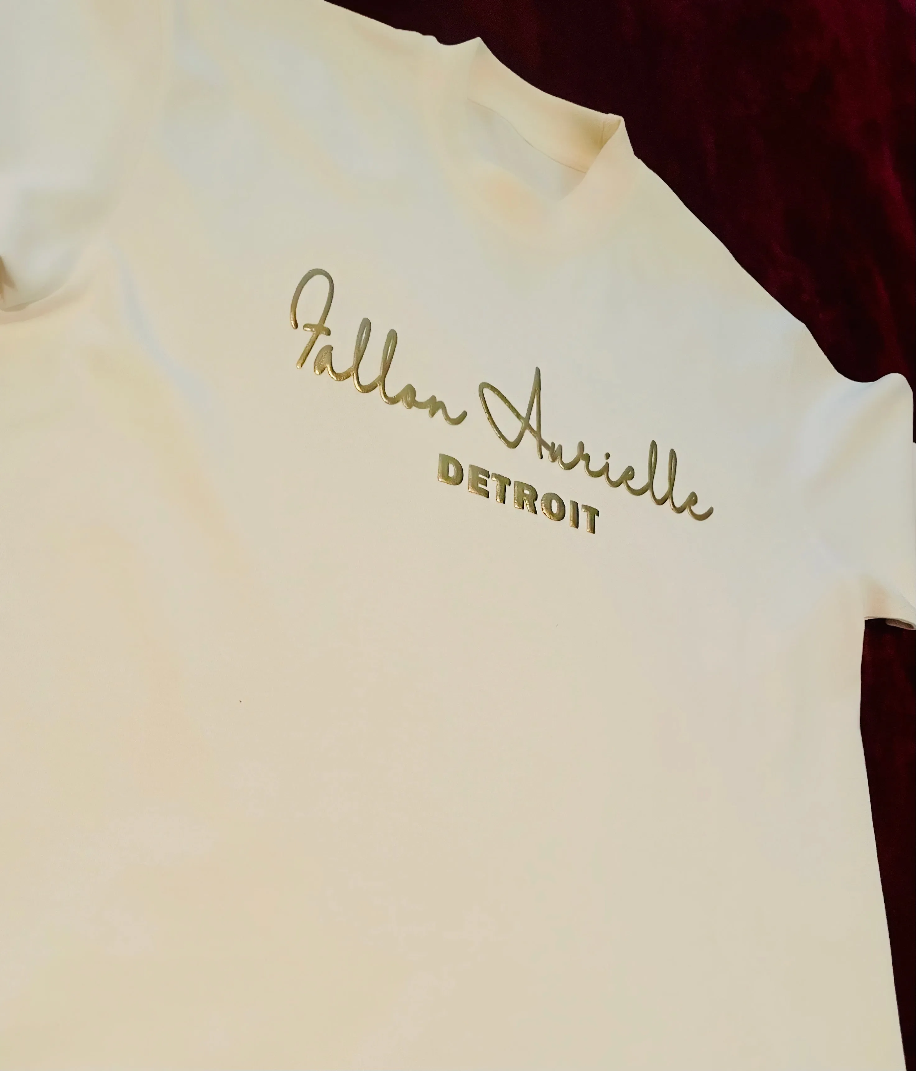 Fallon Aurielle Unisex Signature 3 Piece Detroit Rep Yo Set Jogger Set (Cream & Gold)