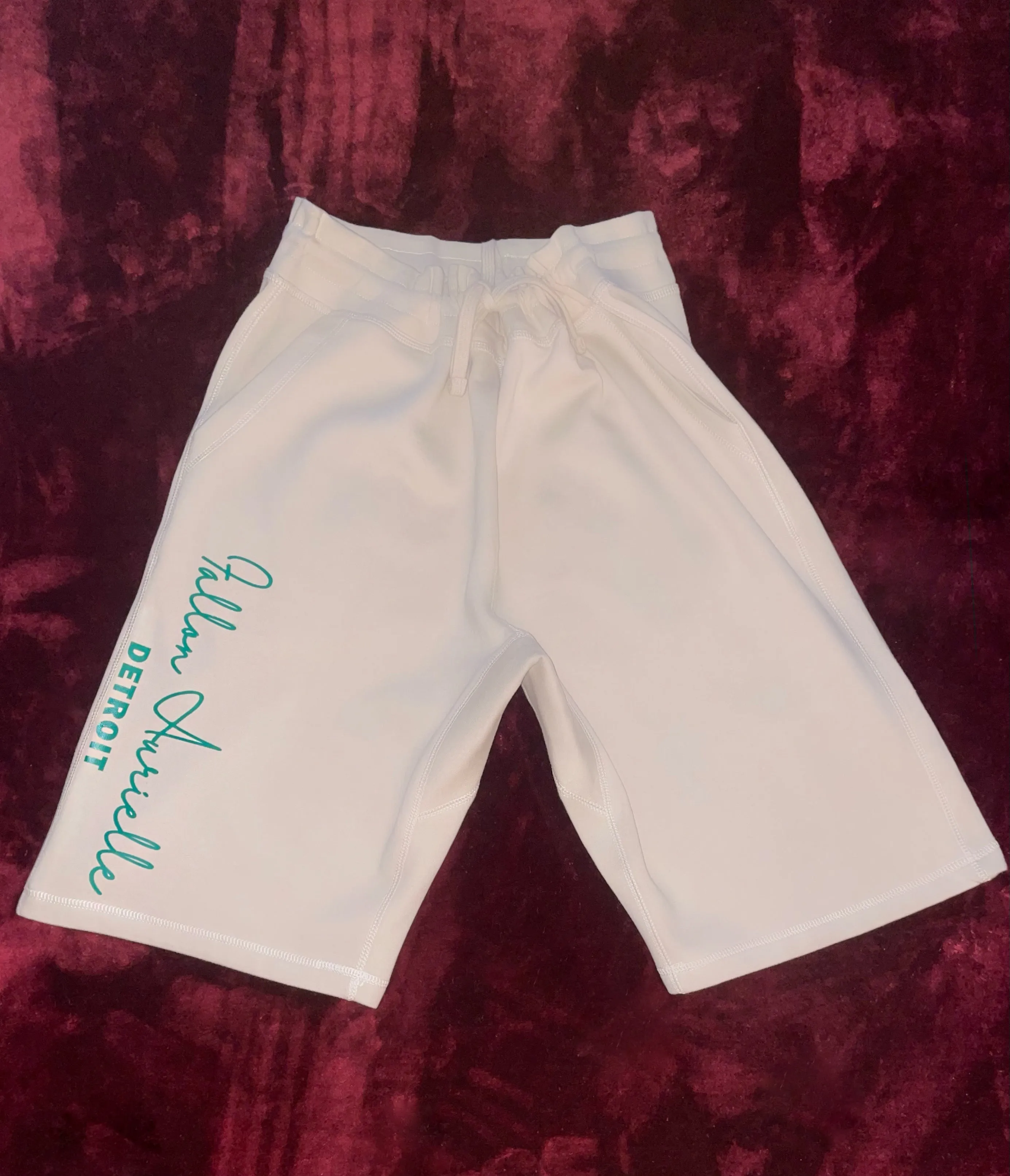 Fallon Aurielle Unisex Signature 3 Piece Detroit Rep Yo Set Short Set (Cream & Hunter Green)