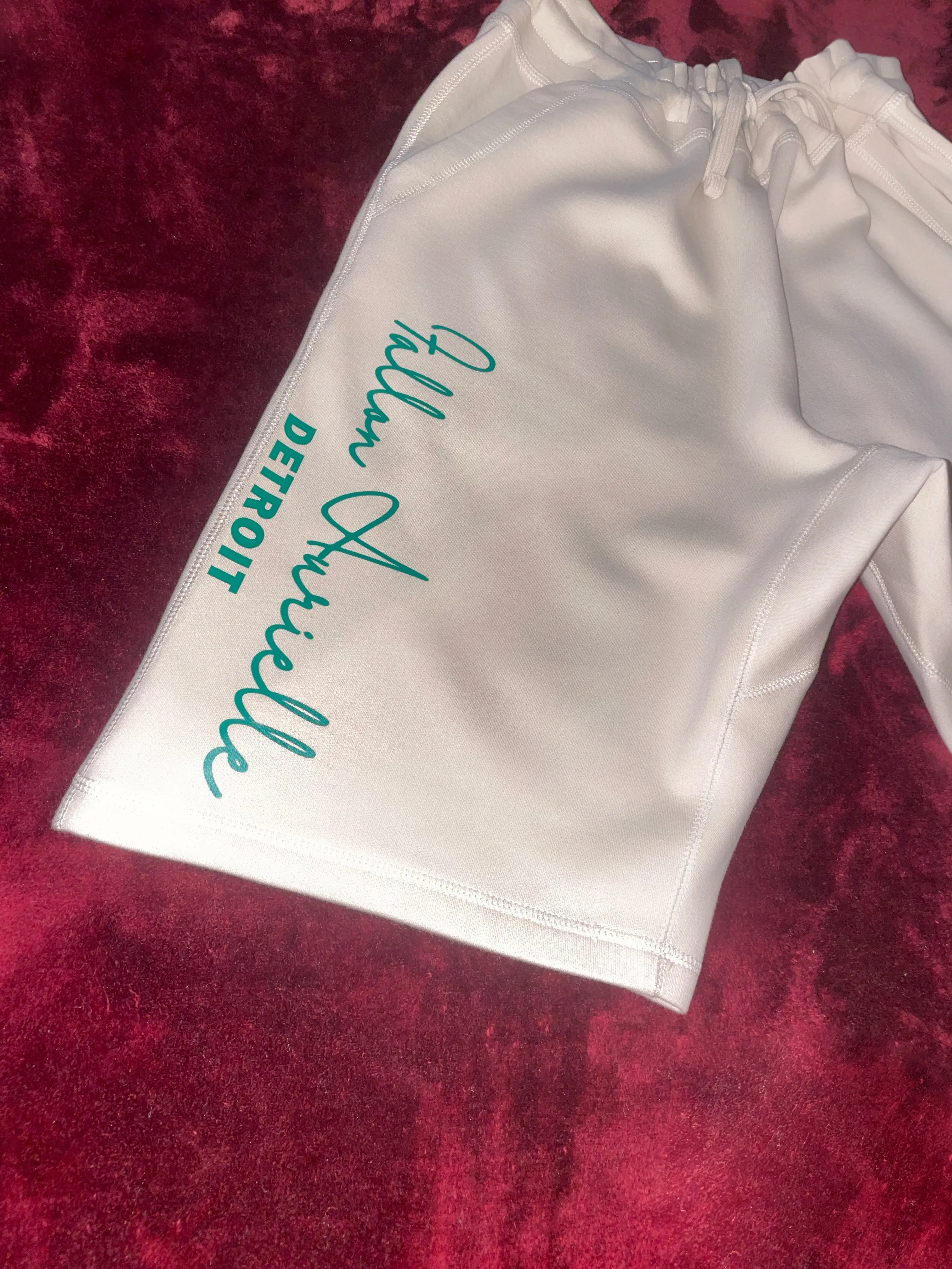 Fallon Aurielle Unisex Signature 3 Piece Detroit Rep Yo Set Short Set (Cream & Hunter Green)