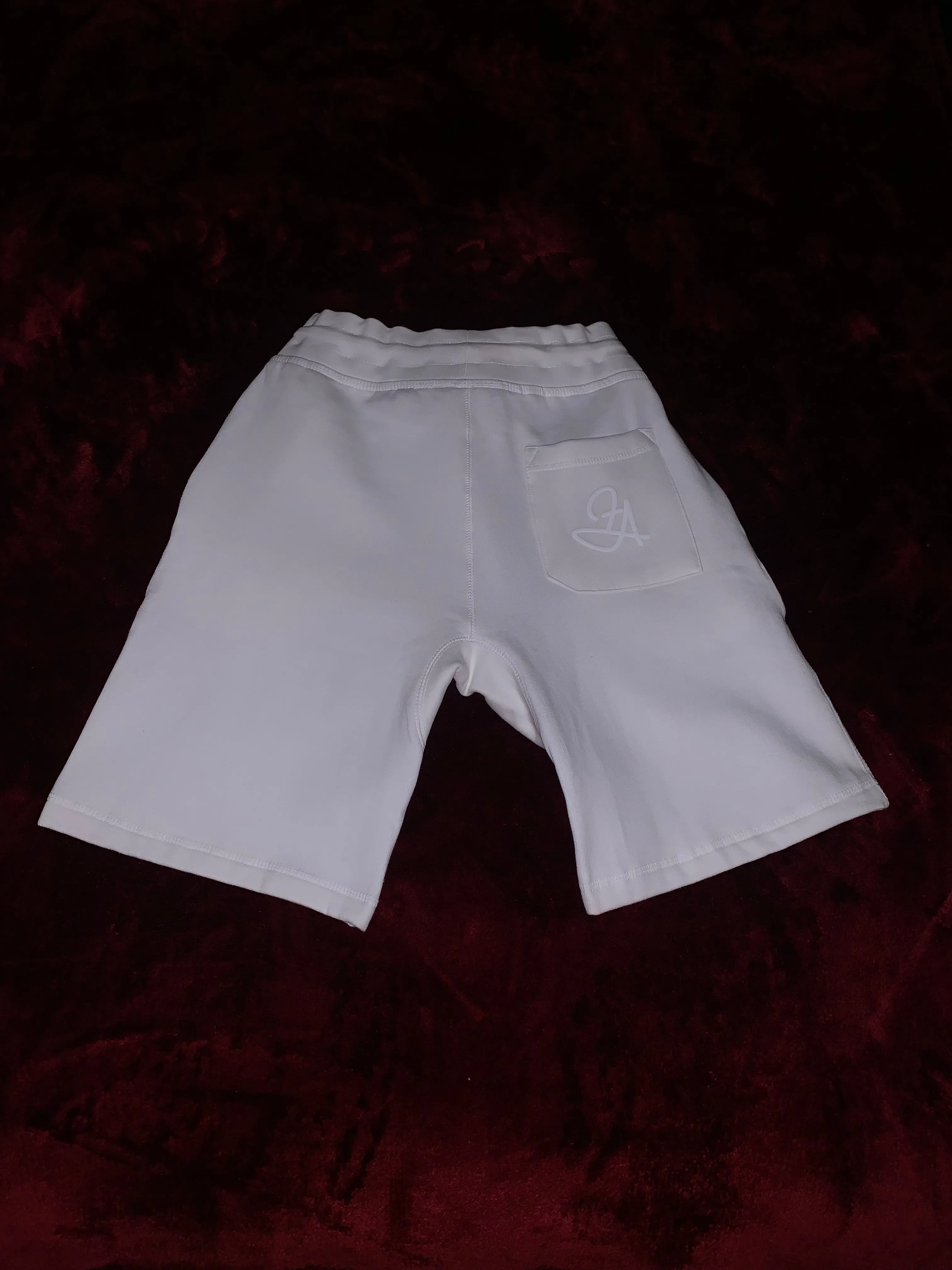 Fallon Aurielle Unisex Signature 3 Piece EST. 2018 Short Set (White On White)