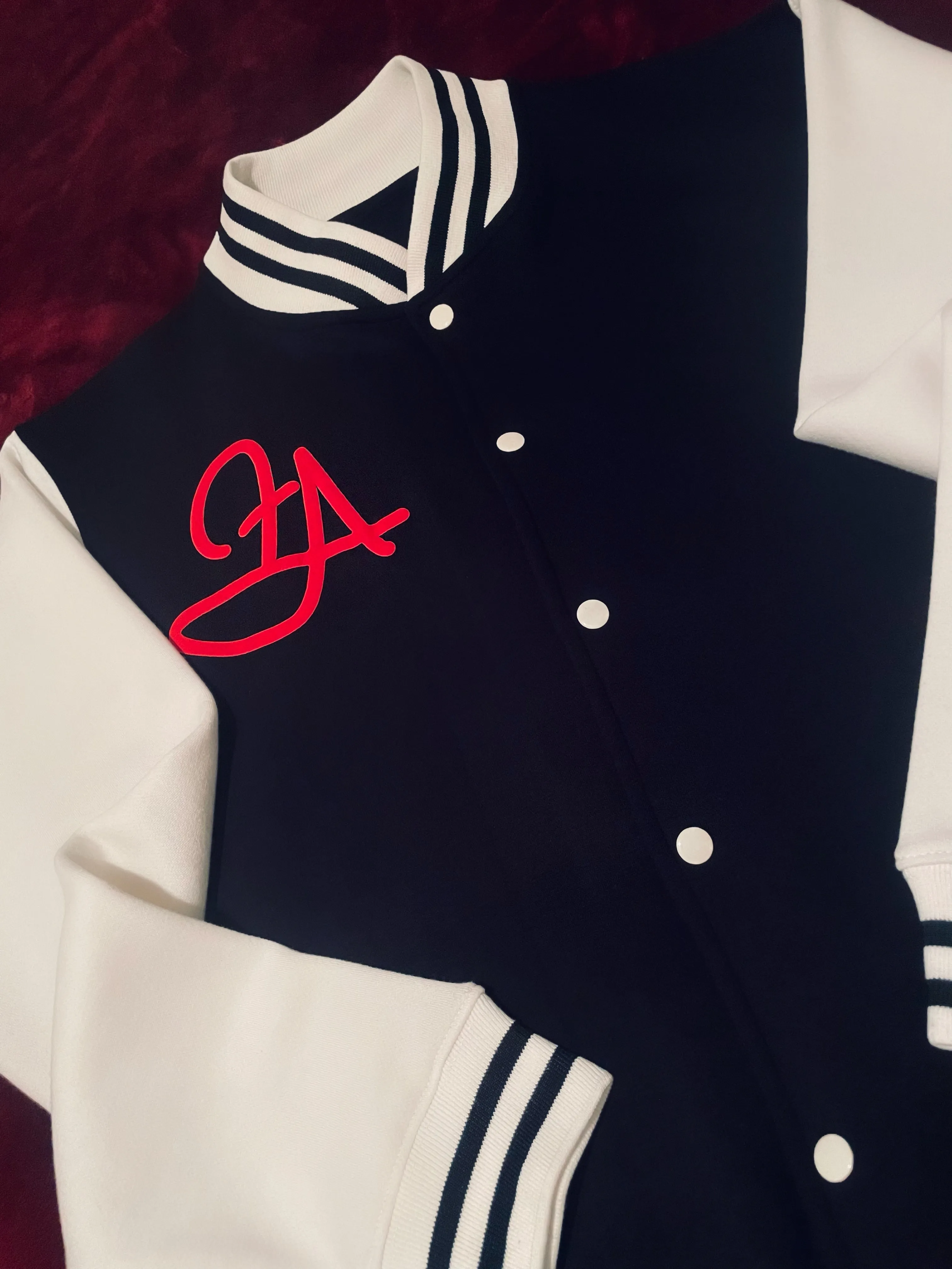 Fallon Aurielle Unisex Signature Virgo Virgin Woman Logo & Name Zodiac Jacket Jogging Set (Black, Red & White)