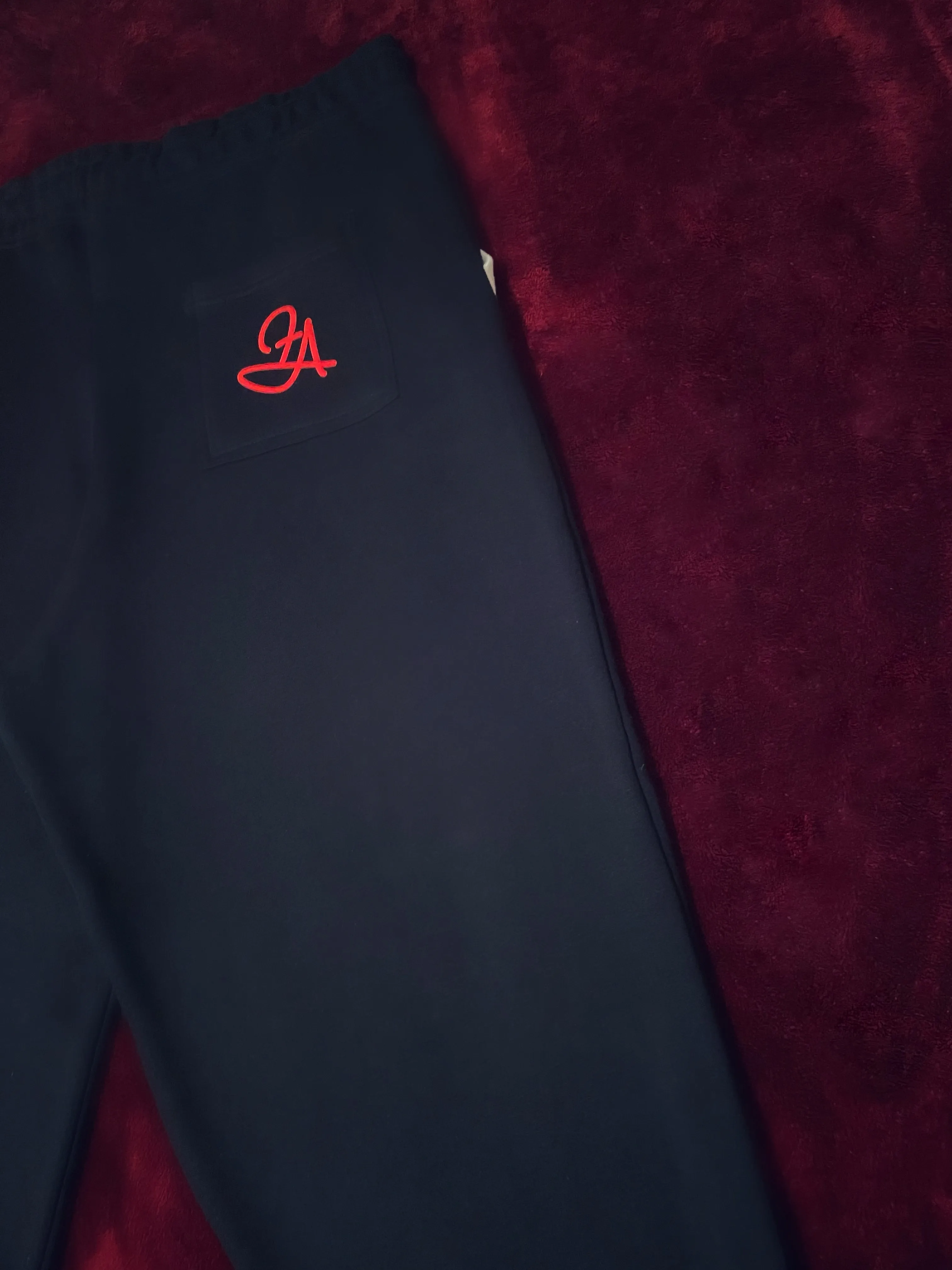 Fallon Aurielle Unisex Signature Virgo Virgin Woman Logo & Name Zodiac Jacket Jogging Set (Black, Red & White)