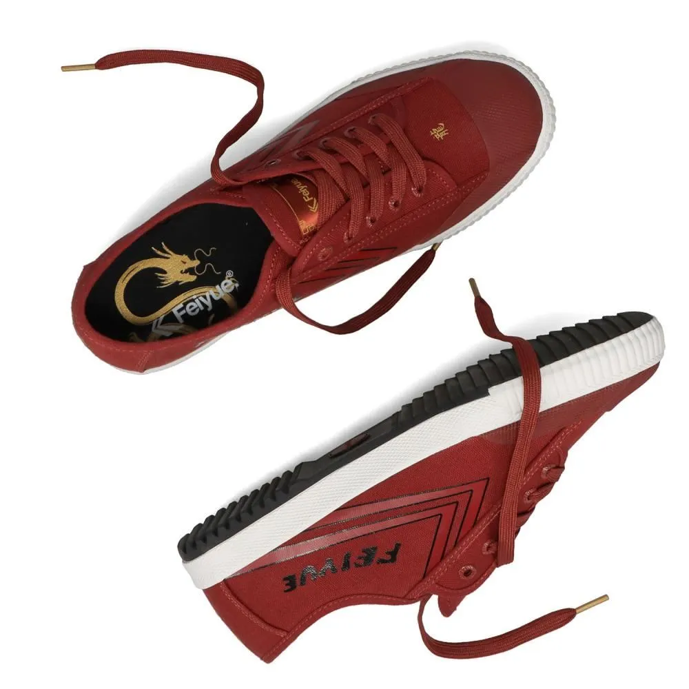 Feiyue Footwear Fe Lo 1920 Canvas CNY Martial Arts/Gym/Lifing Shoes - Rosewood / Black / Gold