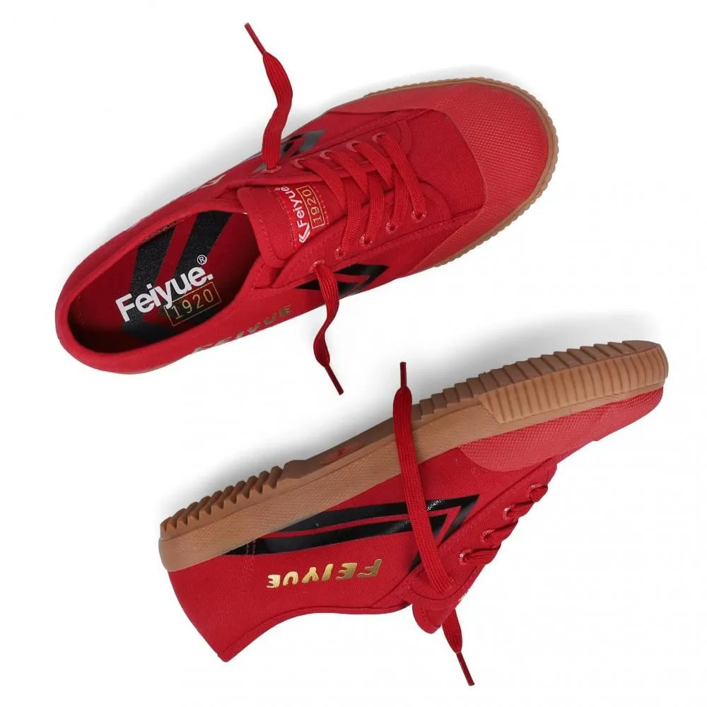 Feiyue Footwear Fe Lo 1920 Gum Grounded Martial Arts/Gym/Lifing Shoes - Haute Red / Black / Gold Metallic