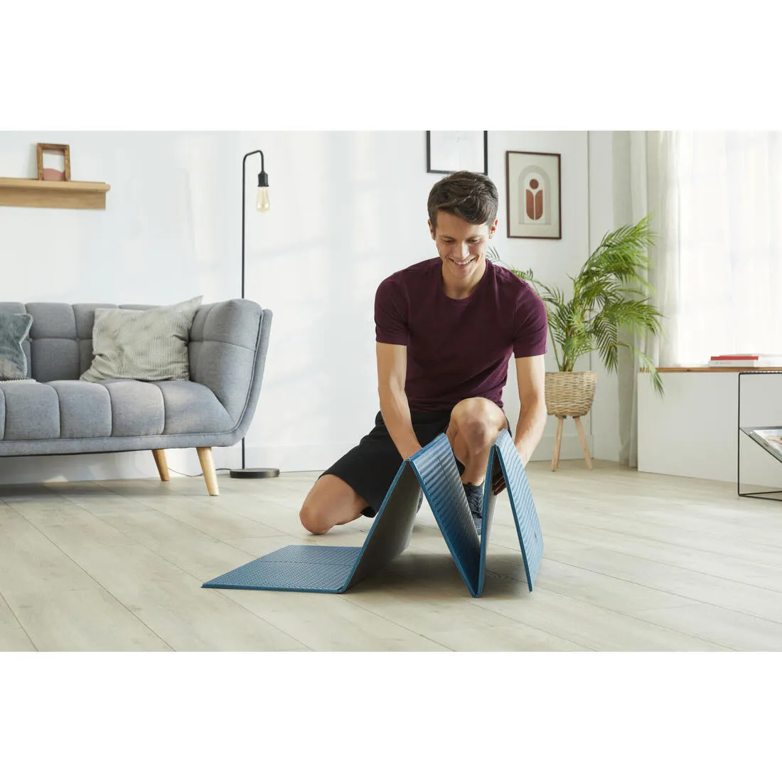 Folding Fitness Mat 100 - 160 cm x 58 cm x 7 mm